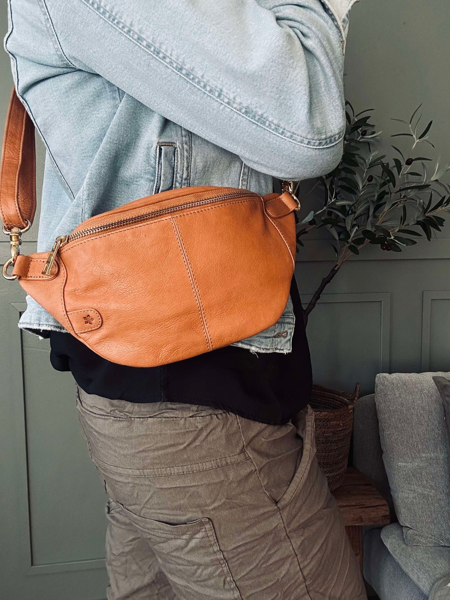 Bumbag Molly - Cognac / guld