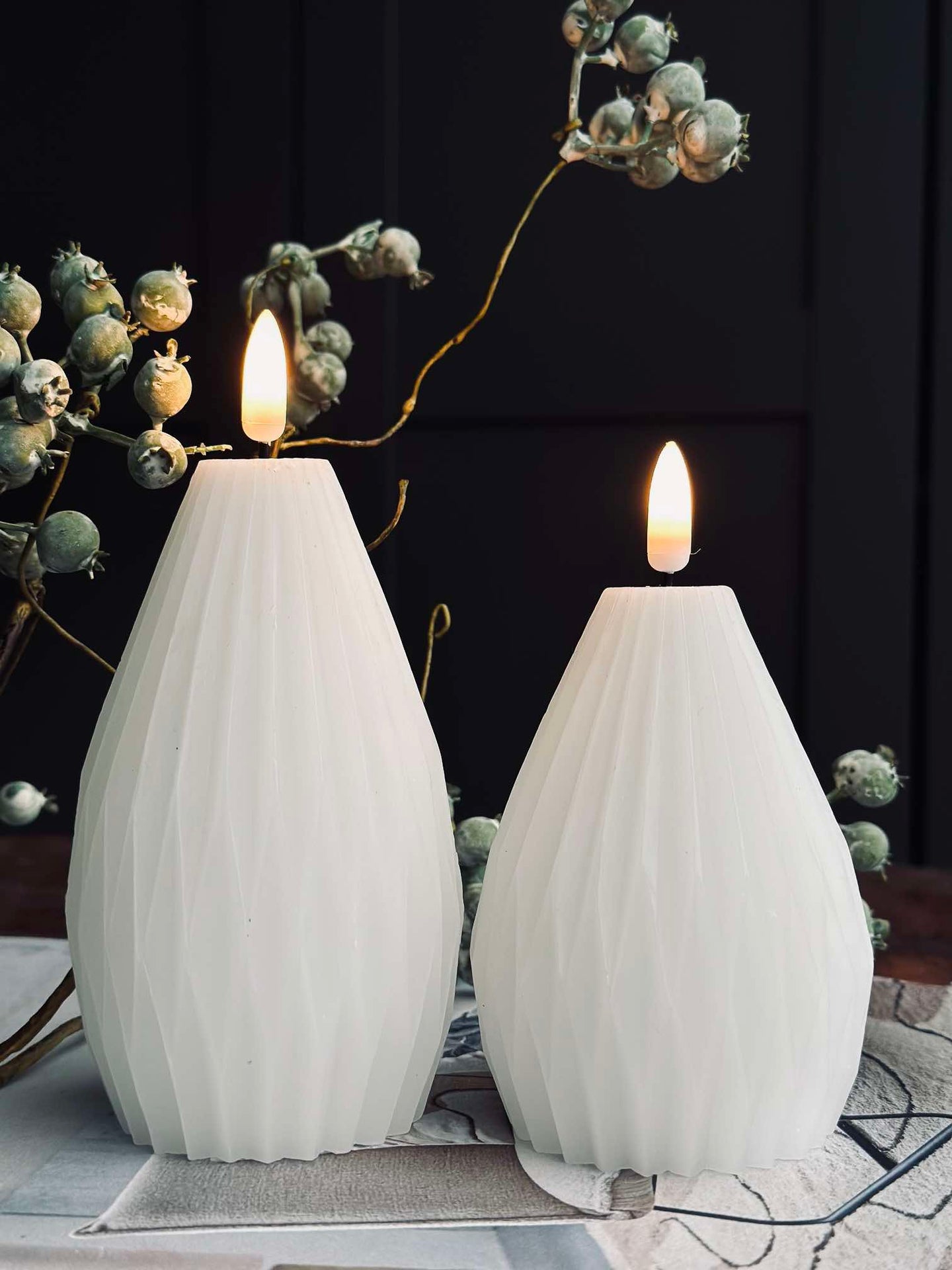 LED Blockljus / Räfflor – 2 st Vit