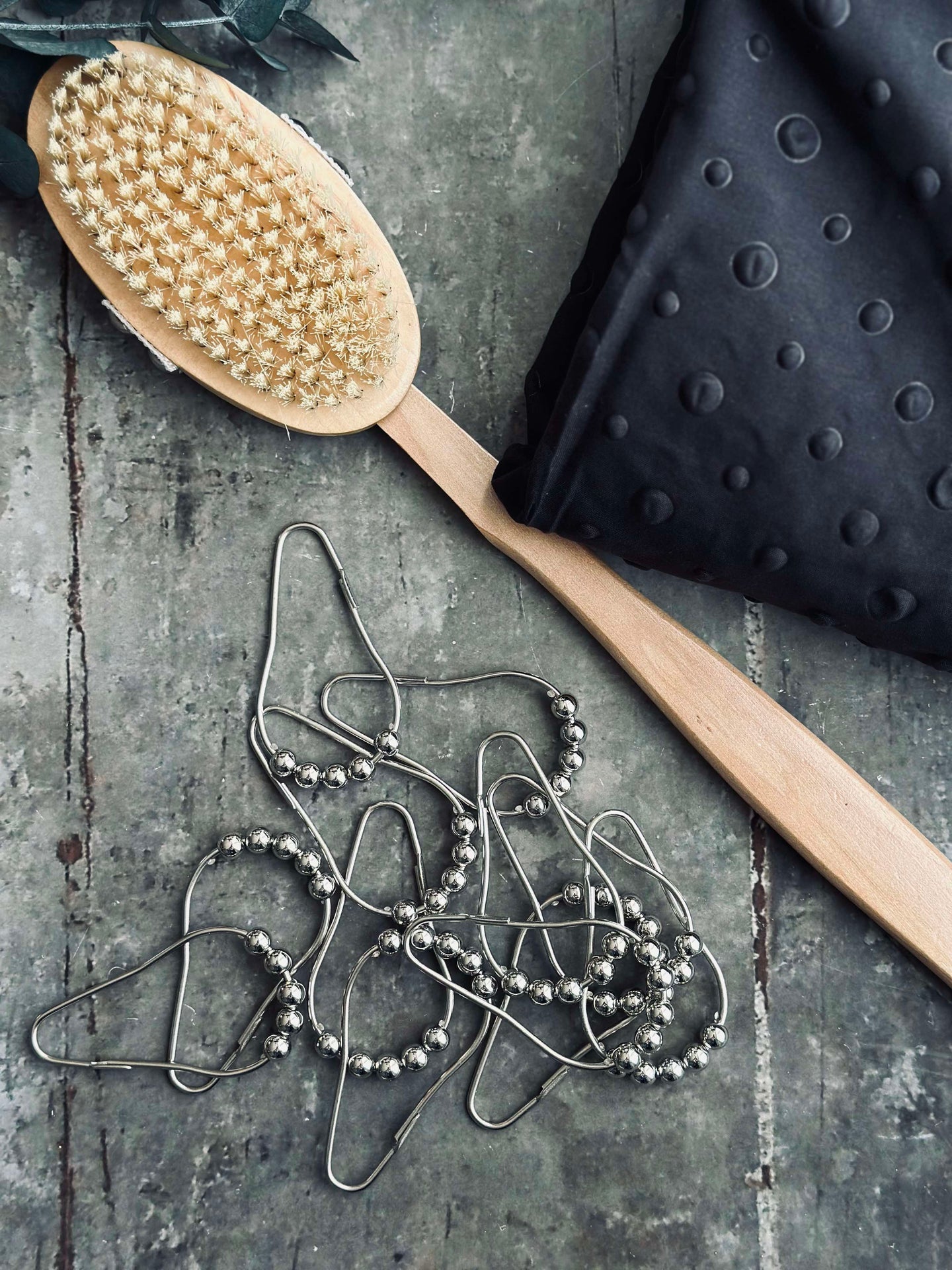 Duschdraperi DOT Svart