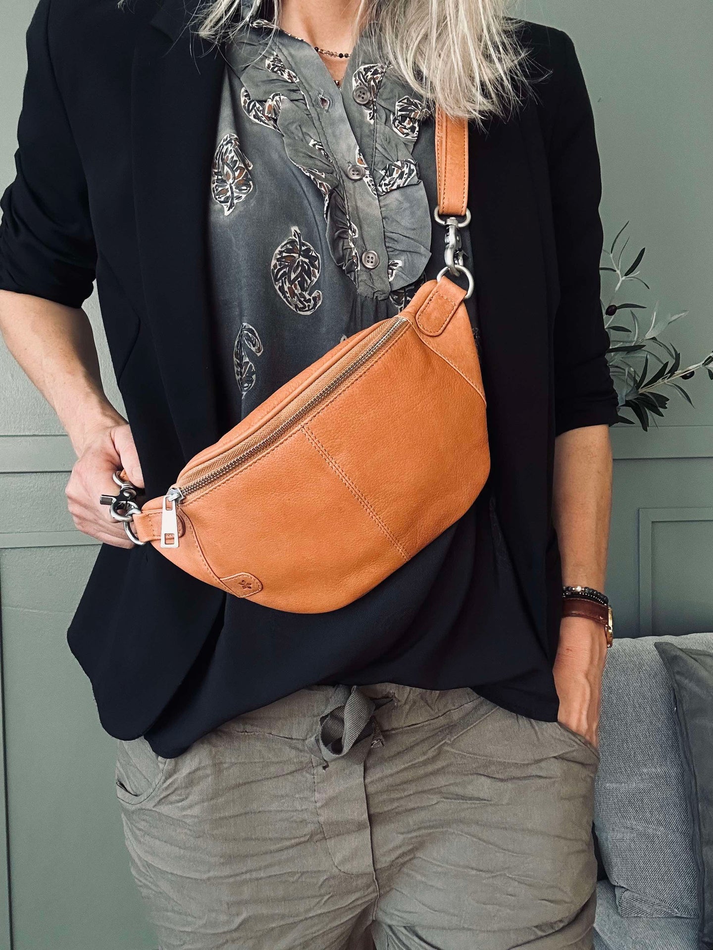 Bumbag Molly - Cognac / silver