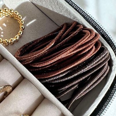 Hårsnoddar Brun Glitter Mini - 4 mix