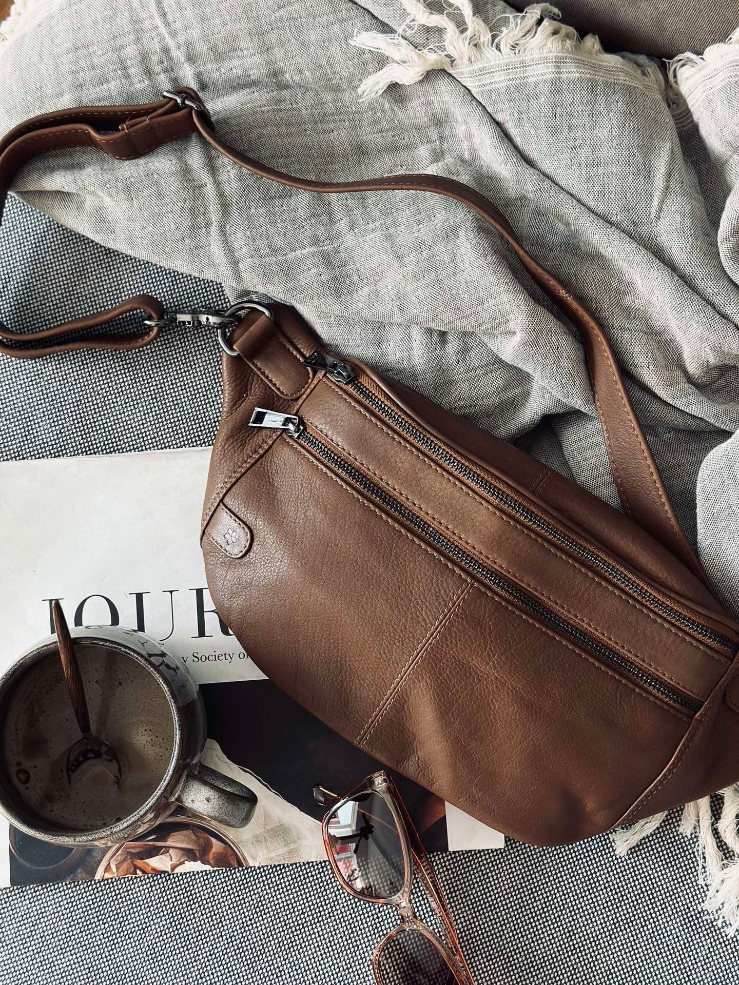 Bumbag Astrid - Coffee / Gunmetal