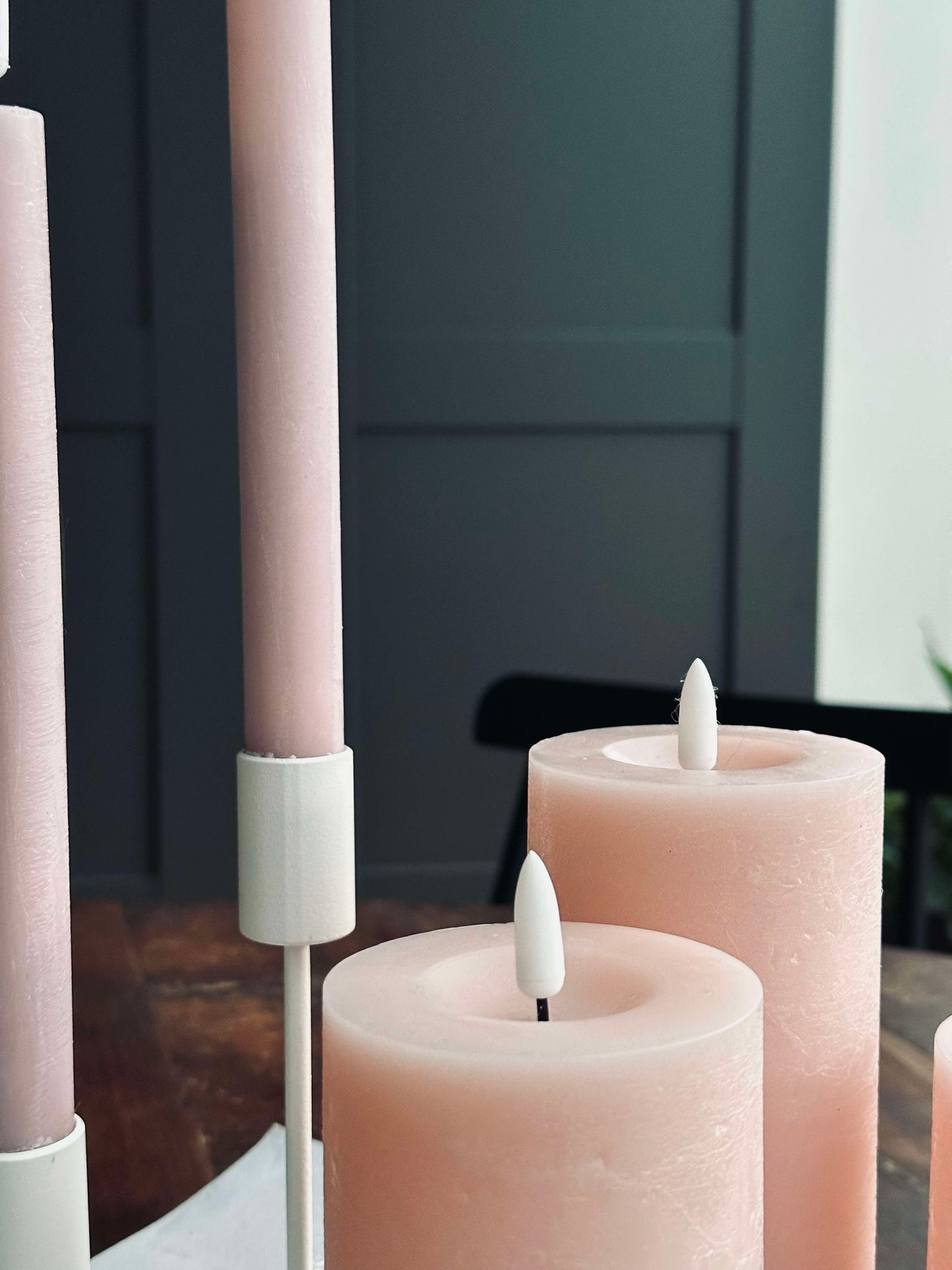 LED-ljuspaket med 9 LED-ljus - Rosa