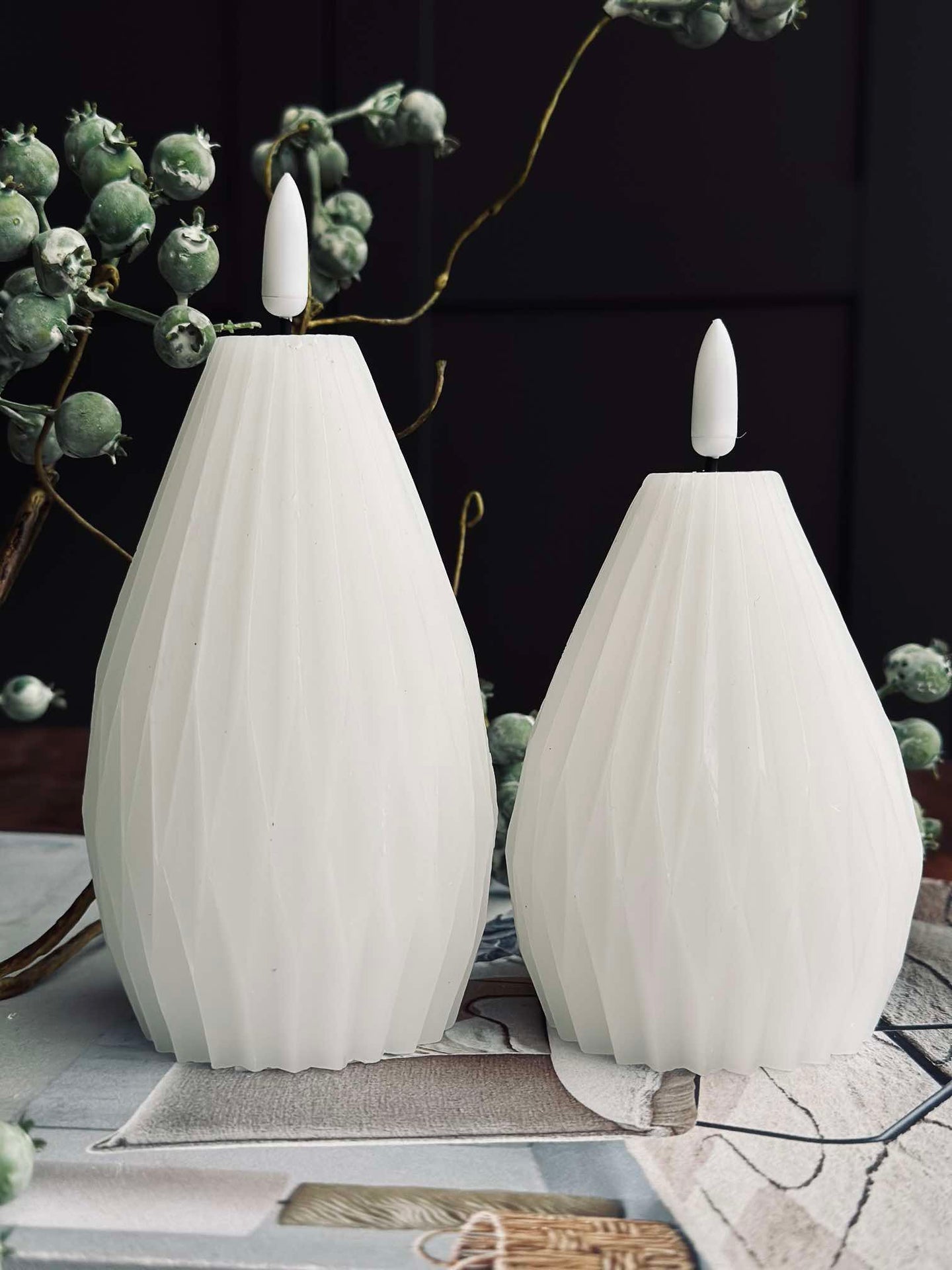 LED Blockljus / Räfflor – 2 st Vit