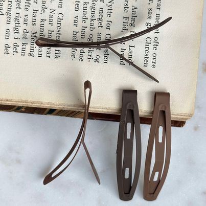 Hårklämmor Matt Brun - 4 st.