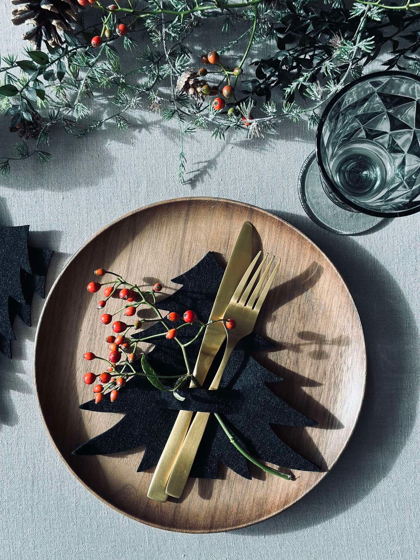 Julgran för bordsdekoration - Svart 4 st