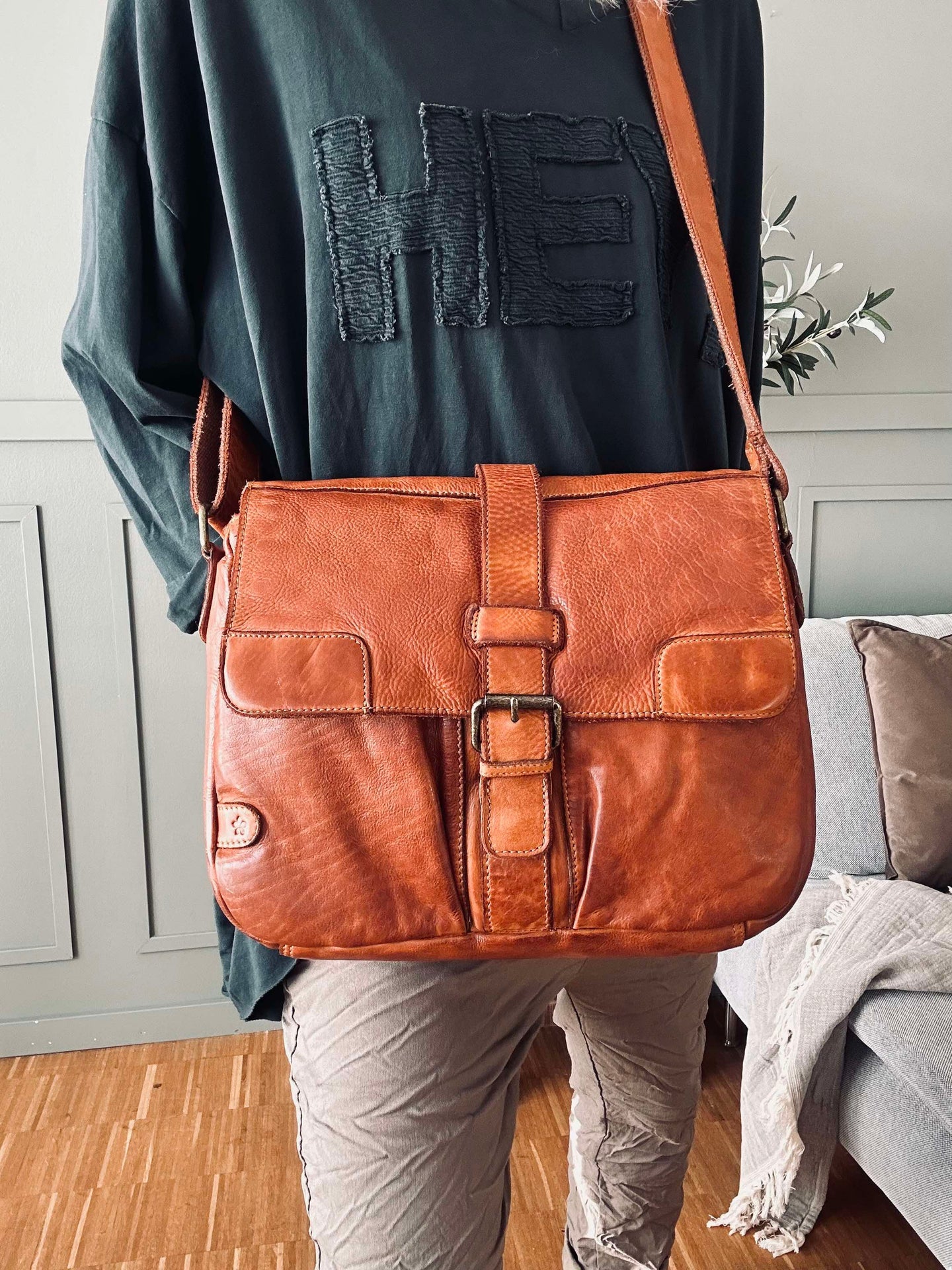 Arbetsväska - Rå konjak