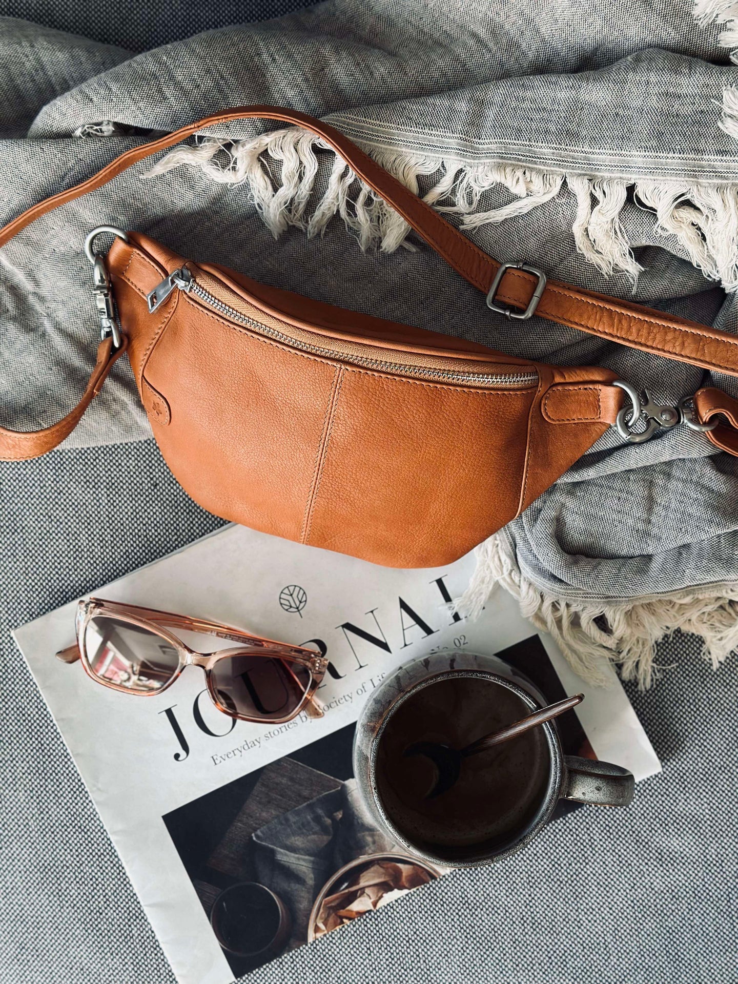 Bumbag Molly - Cognac / silver