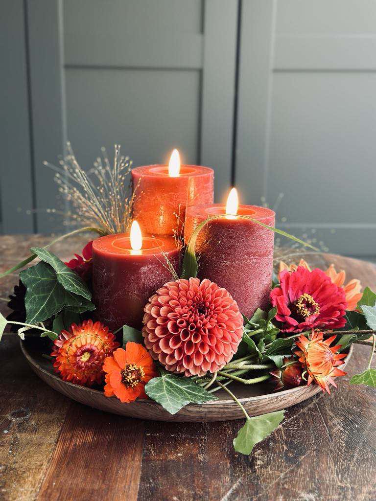 LED Blockljus / Röd – 3 st Rustikt ljus