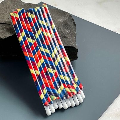 Hårnålar färgade ränder - 10 st