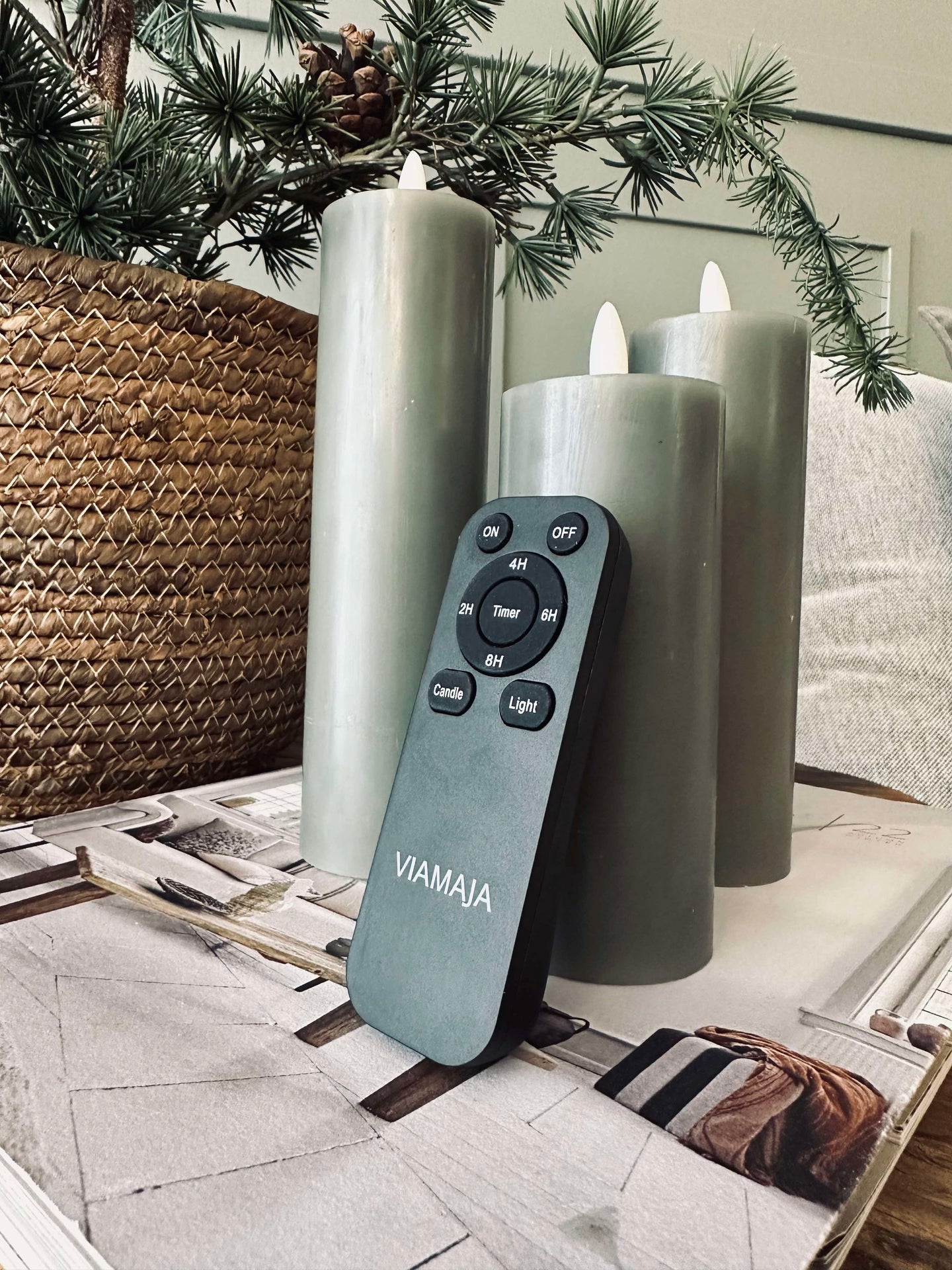 LED Blockljus / Sand – 3 st Ljus dia 5 cm