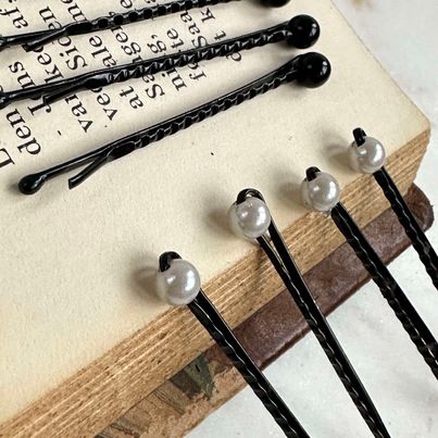 Hårnålar Pärla Svart / Vit