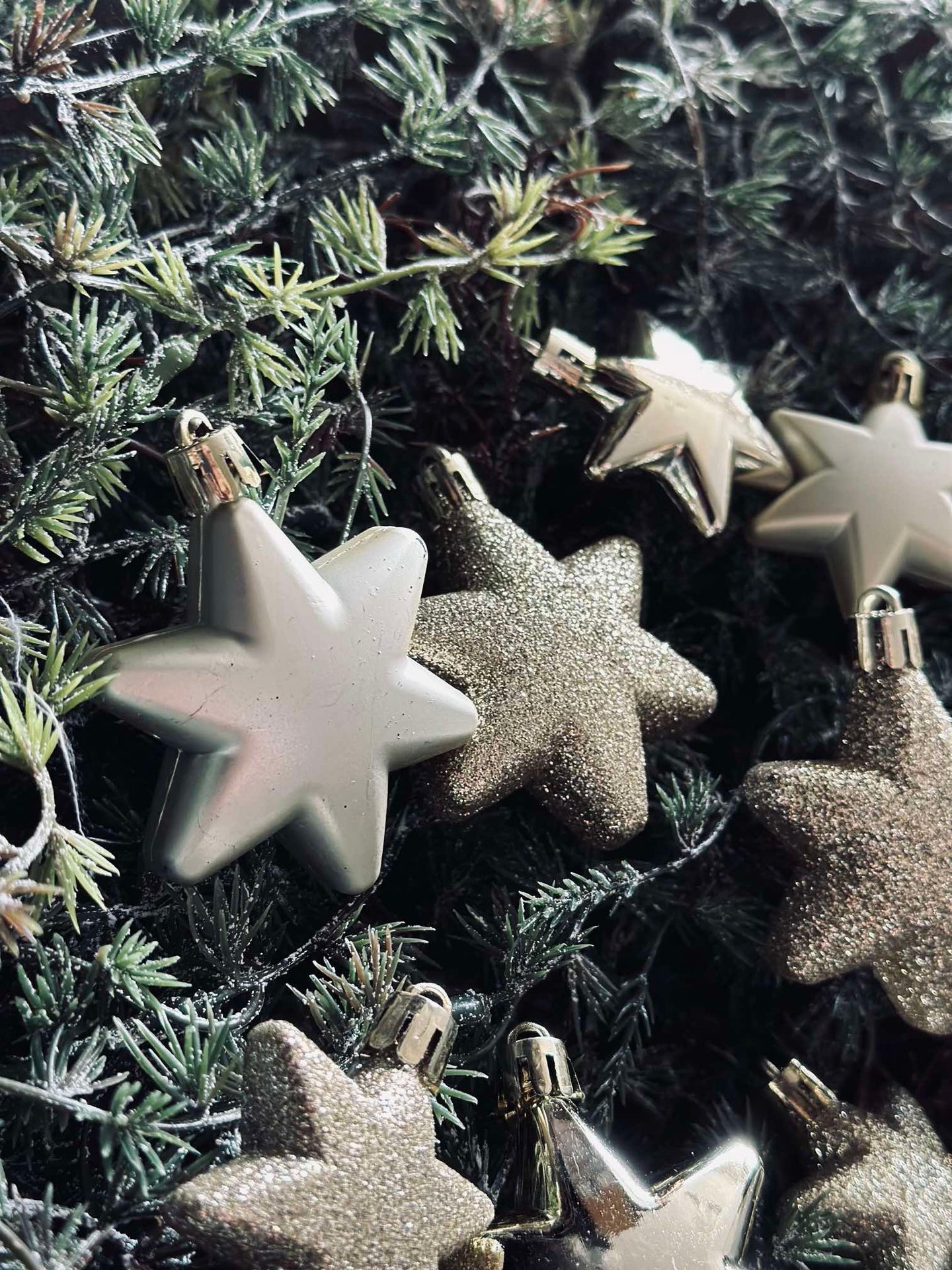 Julgranskulor med stjärnor - Set med 16 st