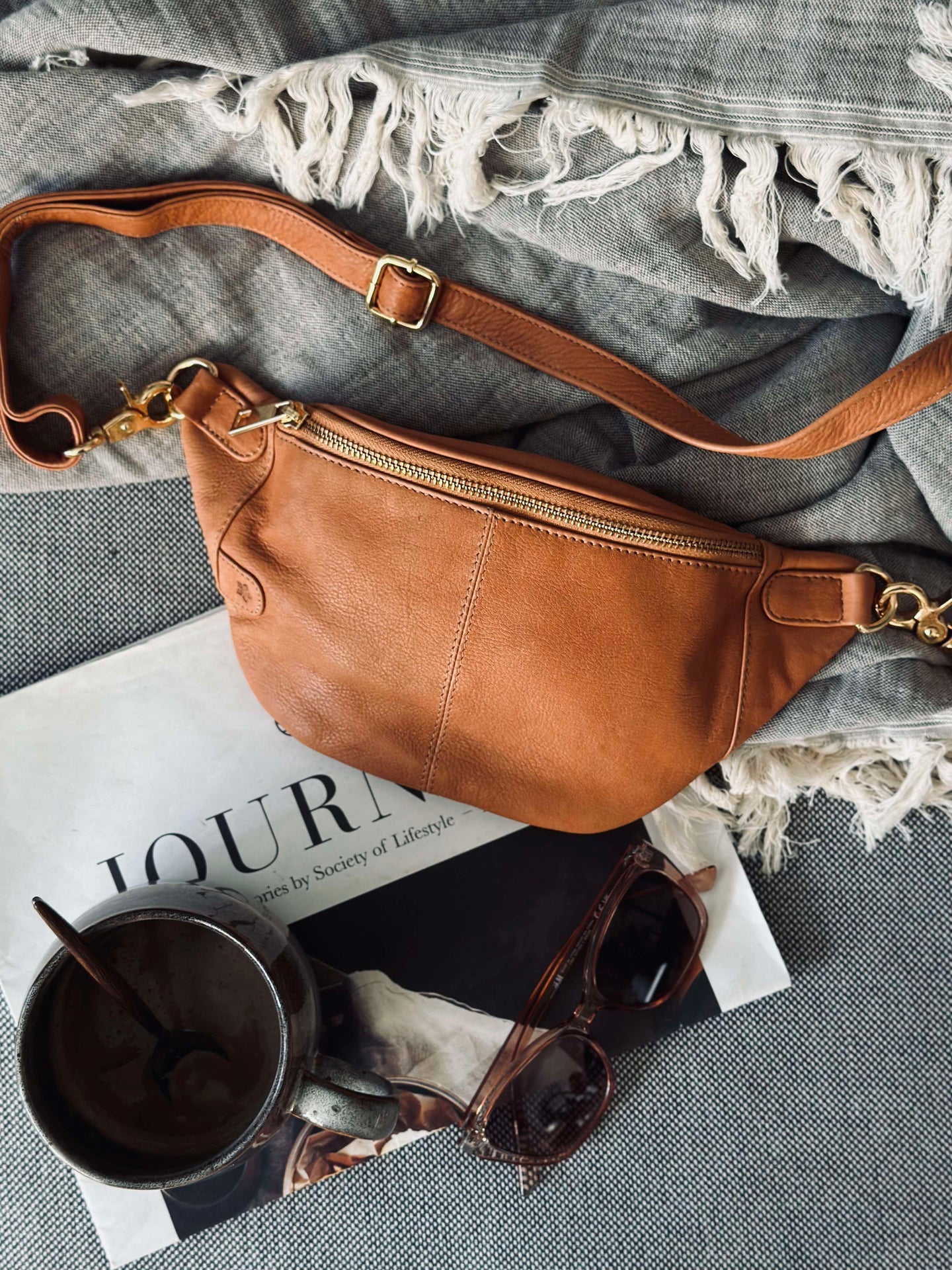 Bumbag Molly - Cognac / guld