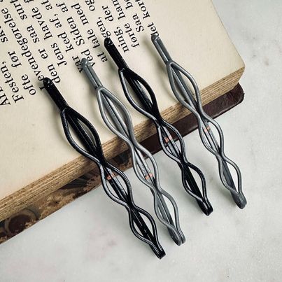 Hårnålar Svart / Grå Shimmer - 4 st.