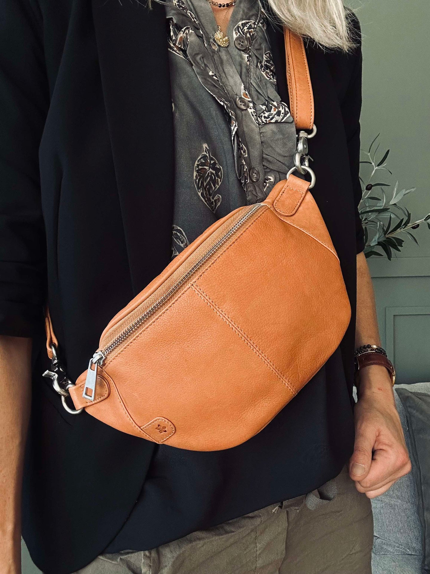 Bumbag Molly - Cognac / silver