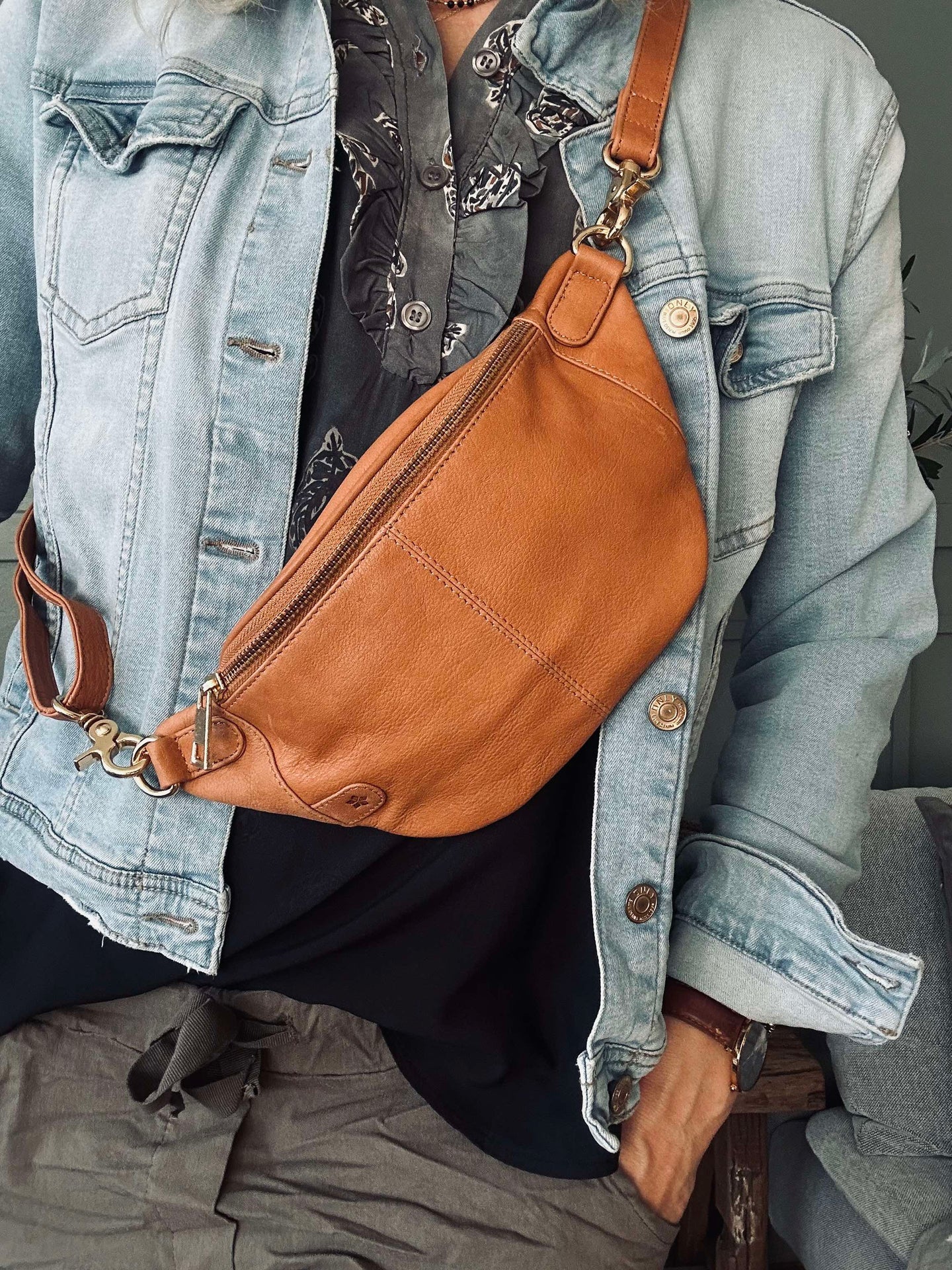 Bumbag Molly - Cognac / guld