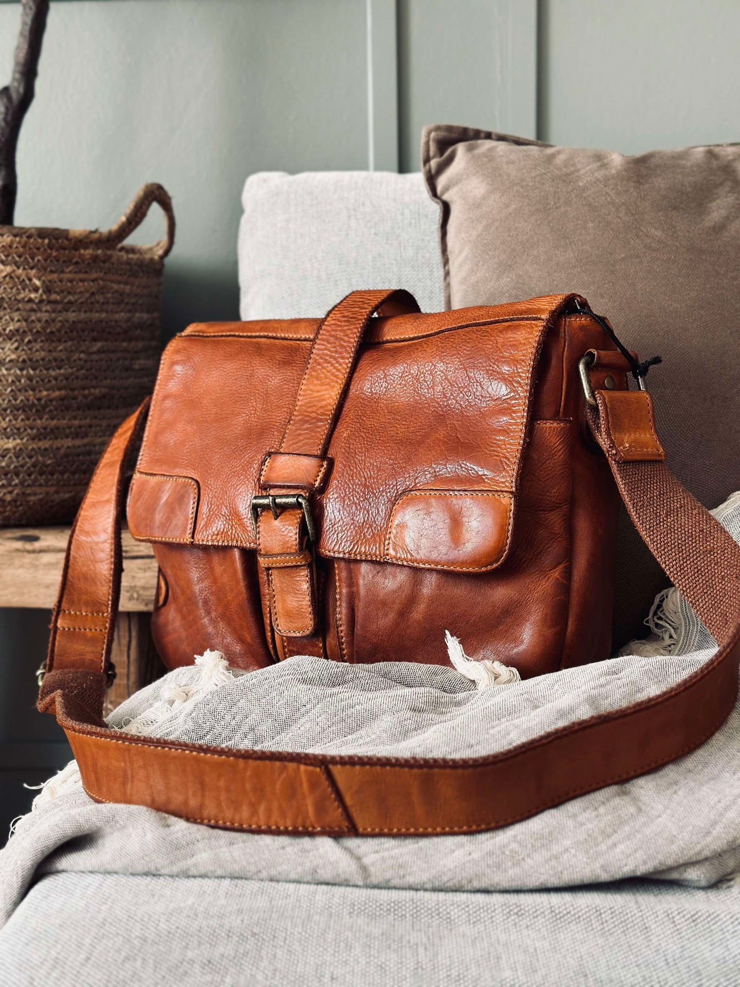 Arbetsväska - Rå konjak