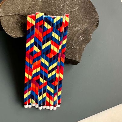 Hårnålar färgade ränder - 10 st