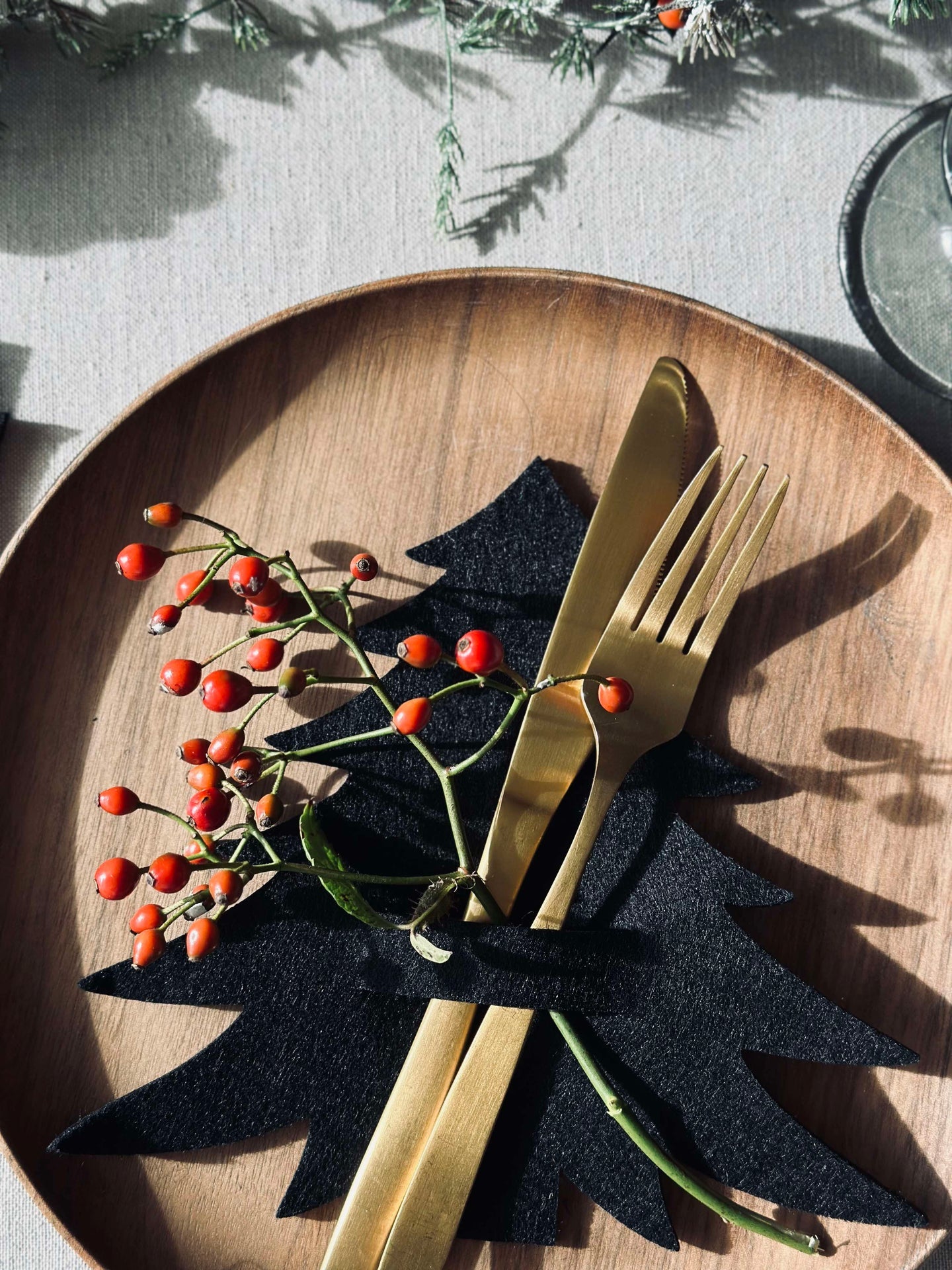 Julgran för bordsdekoration - Svart 4 st