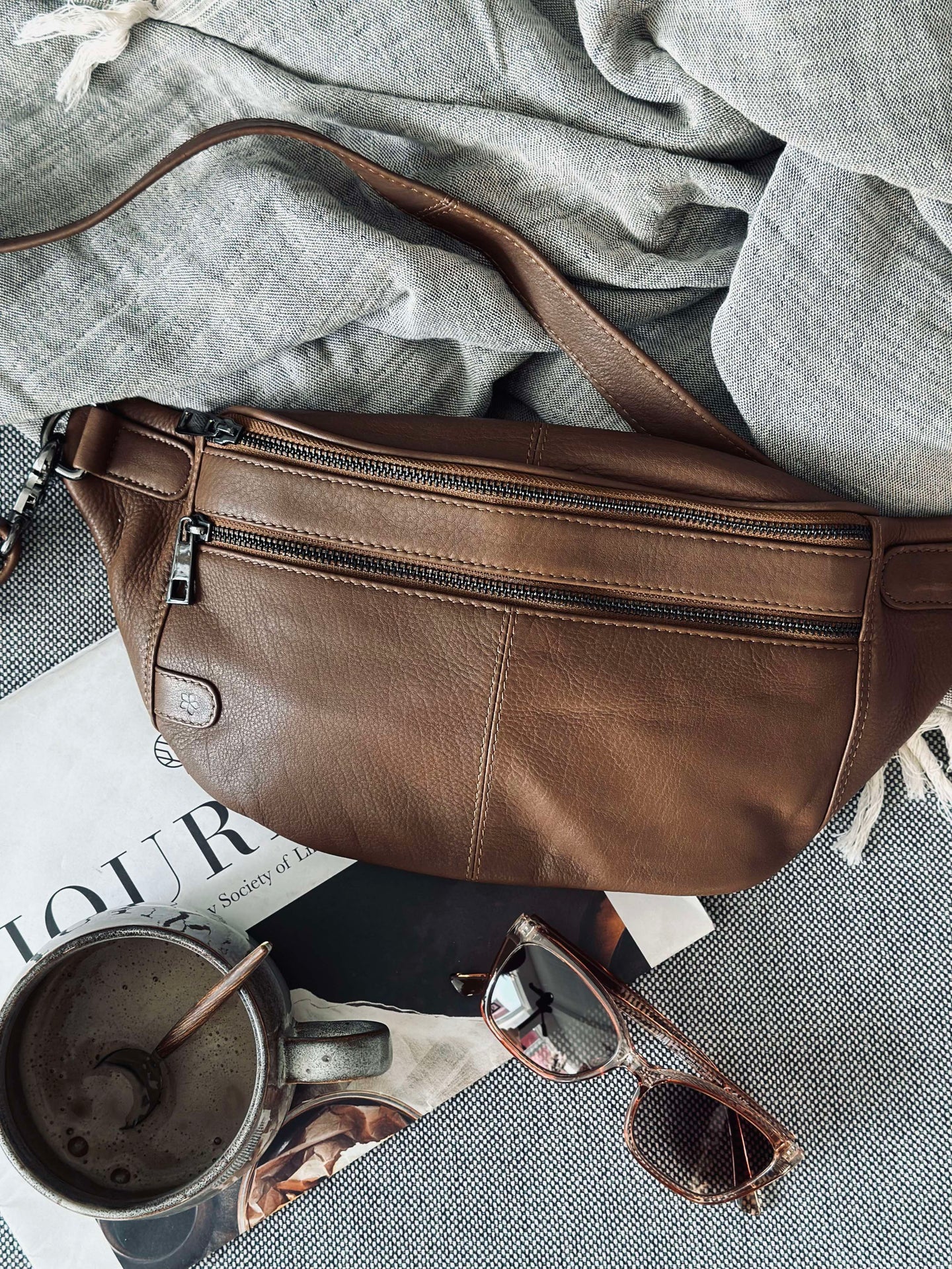 Bumbag Astrid - Coffee / Gunmetal