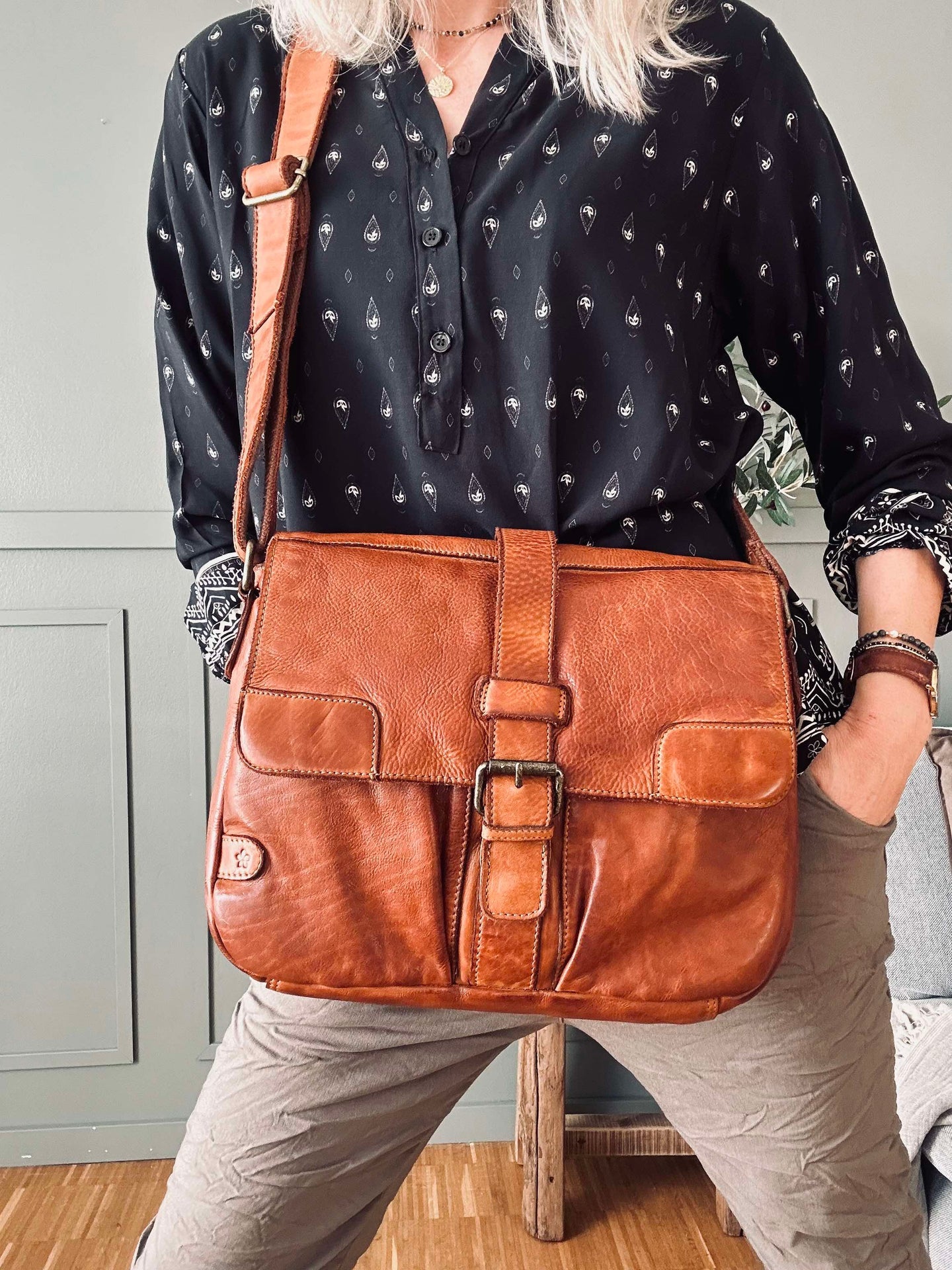 Arbetsväska - Rå konjak