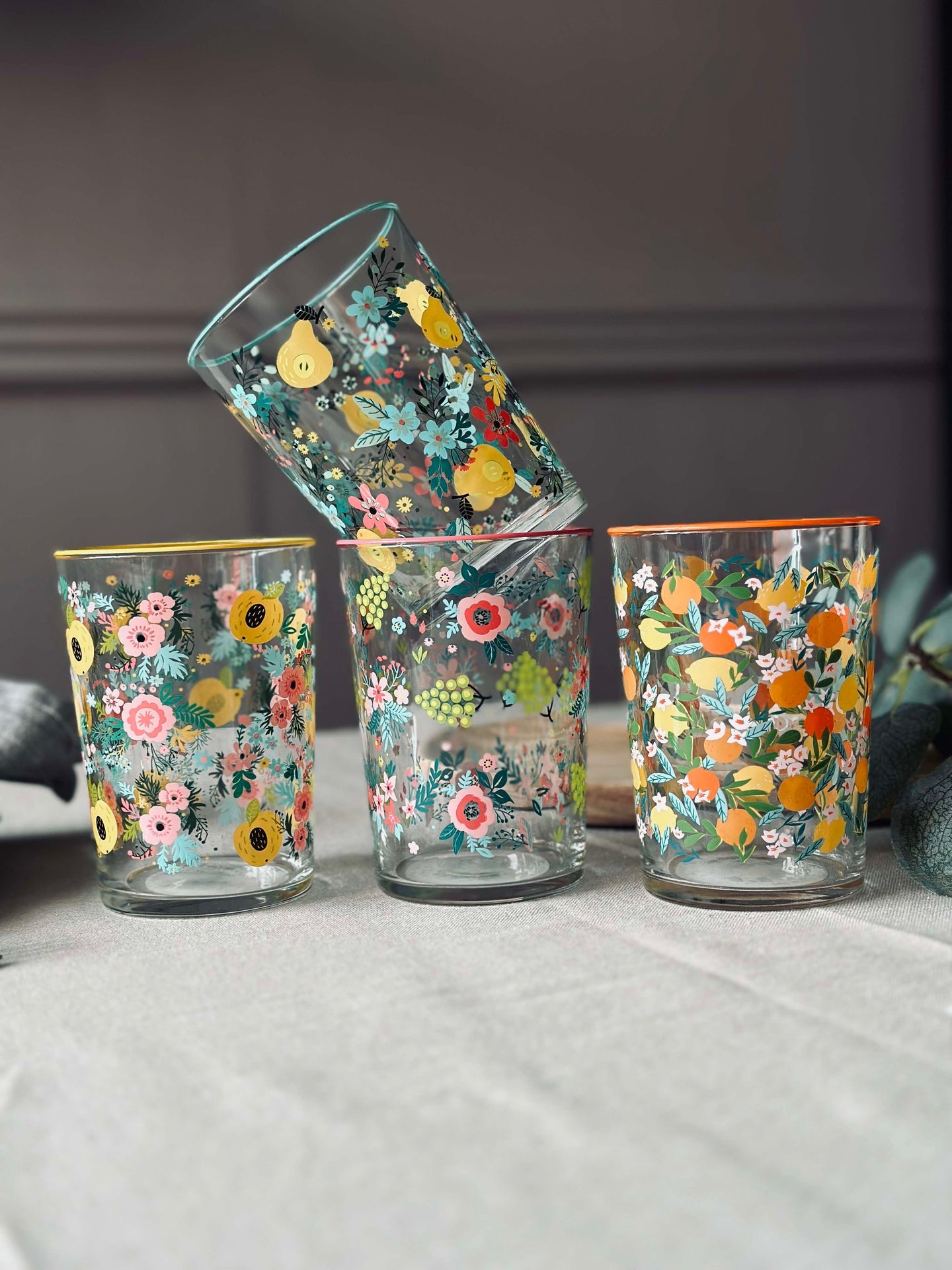 Dricksglas FLORA - Set med 4 glas