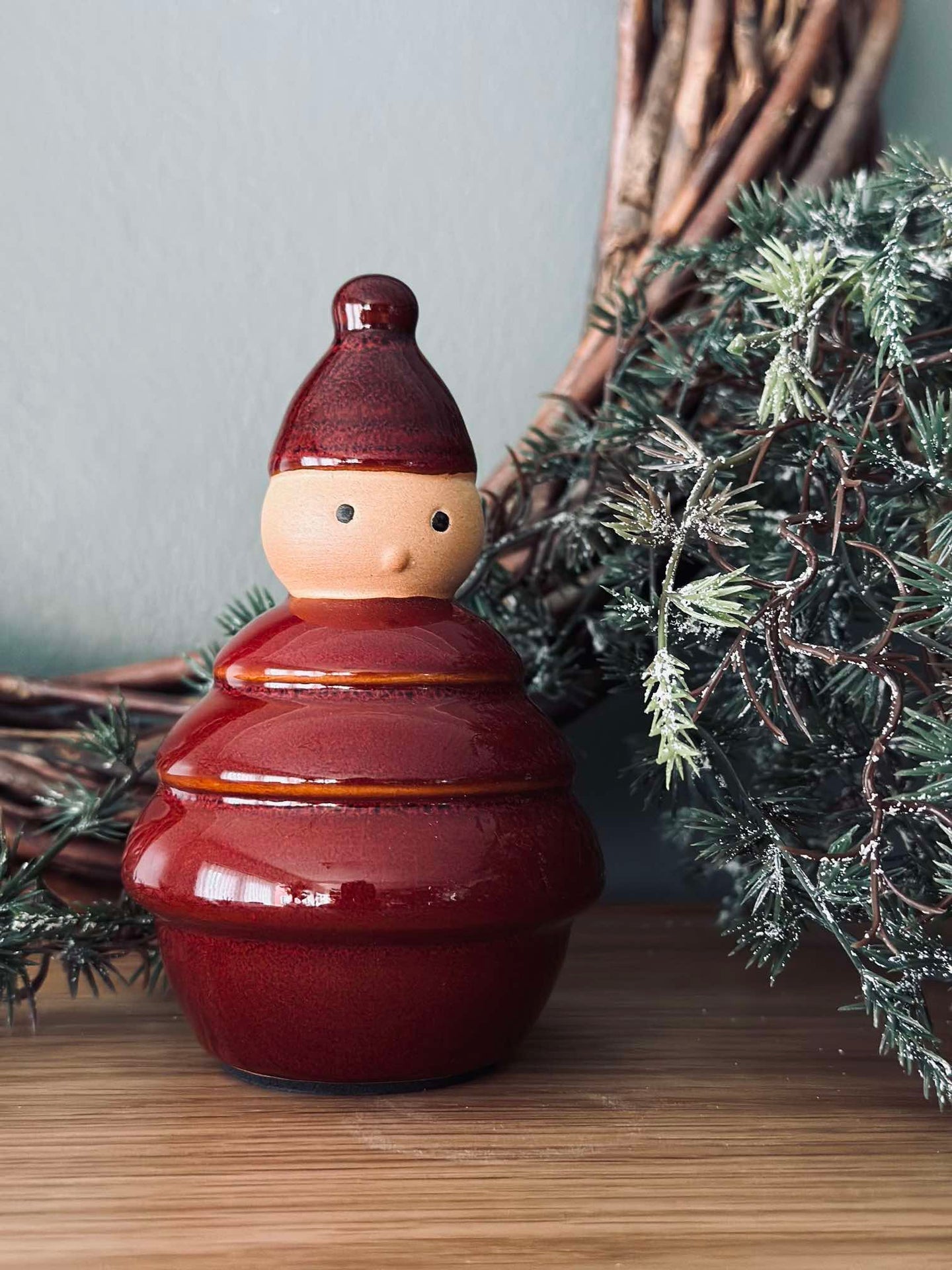 Jultomte keramik - Röd