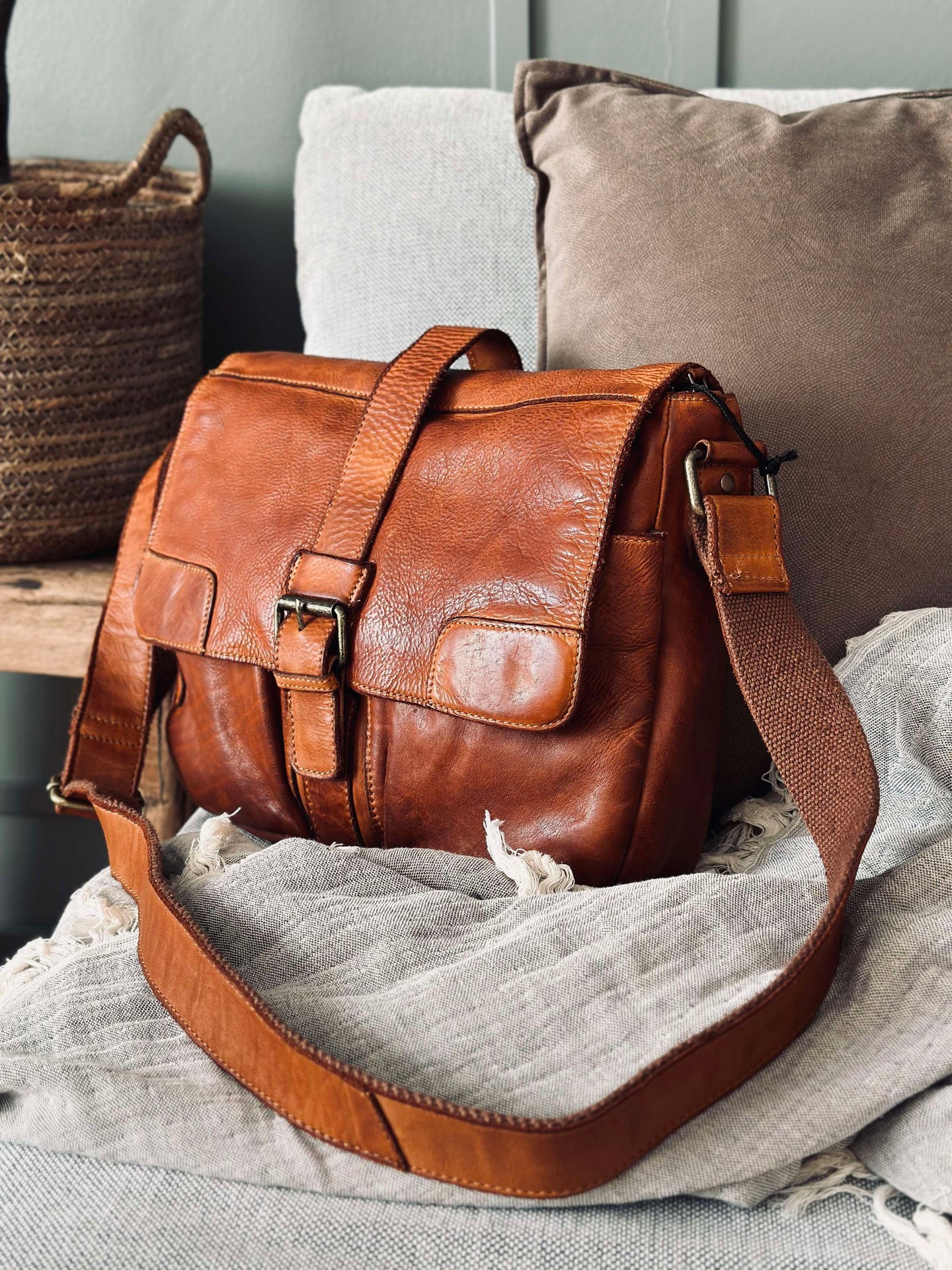 Arbetsväska - Rå konjak