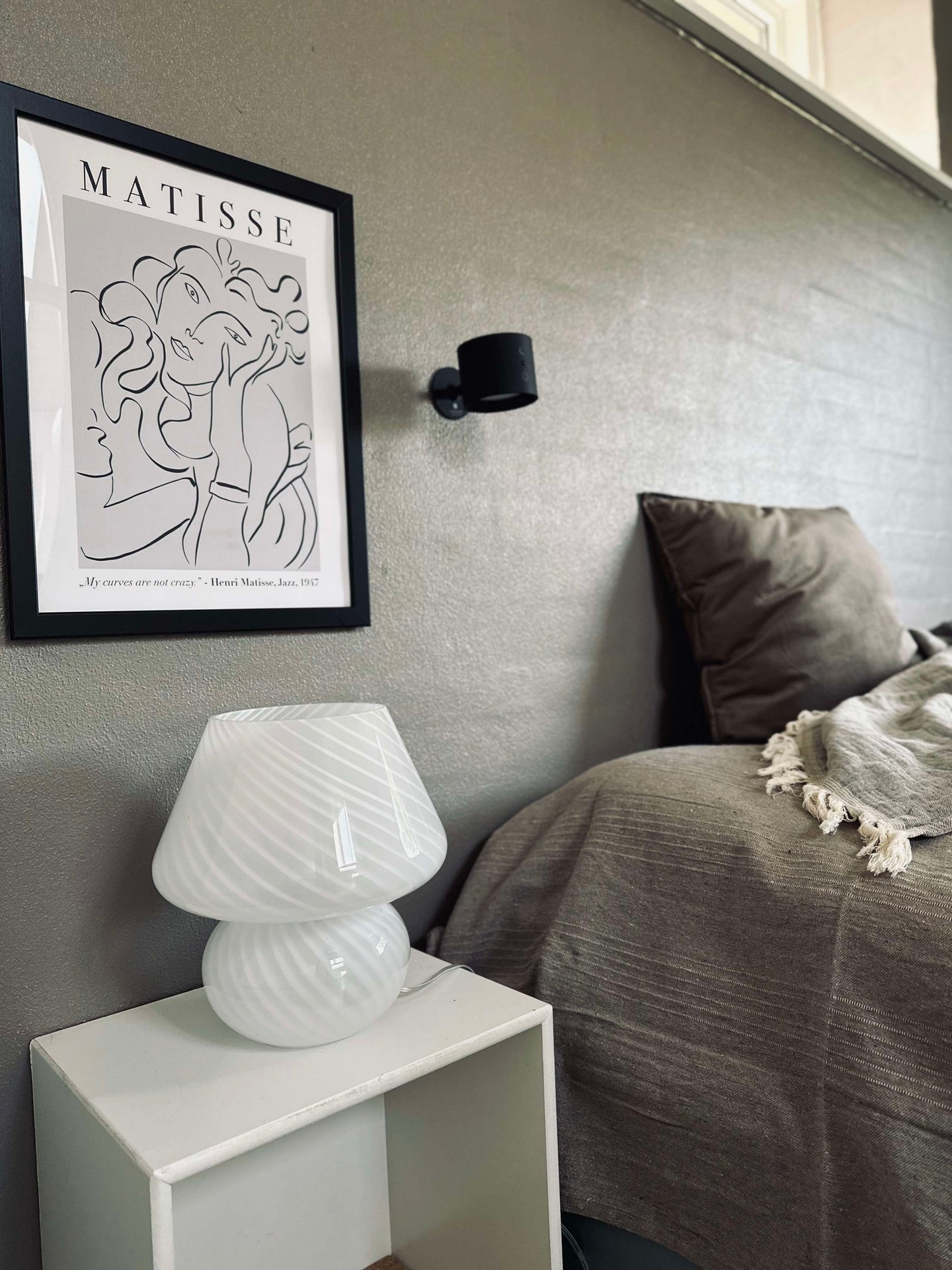 Stor Svamp - Vit munblåst glas