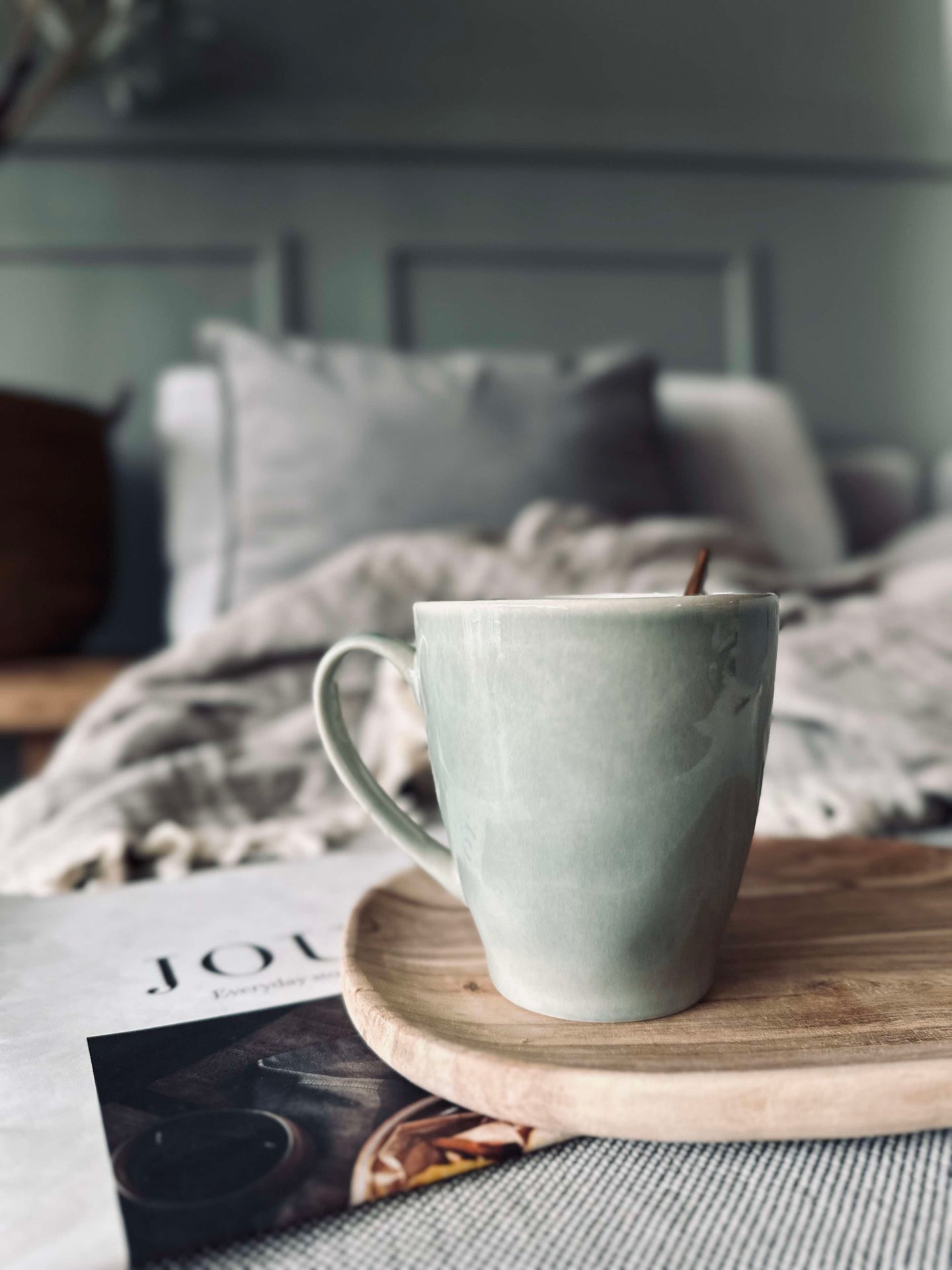 Mugg XL med handtag i stengods – Mint
