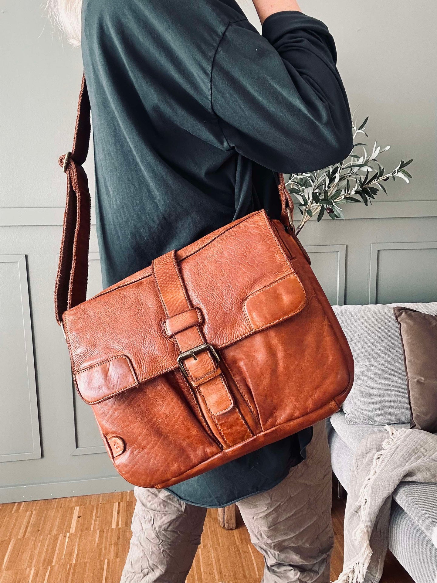 Arbetsväska - Rå konjak