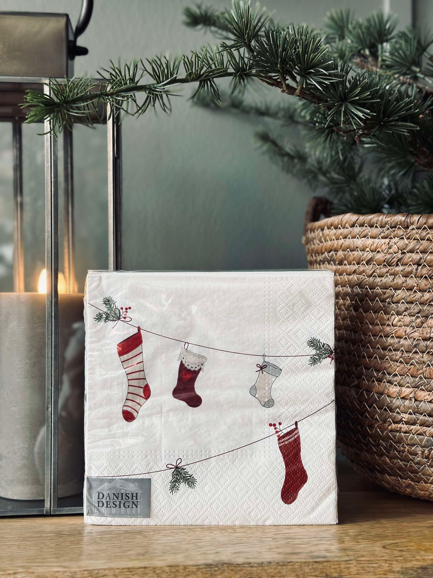 Servetter med julstrumpor -20 st