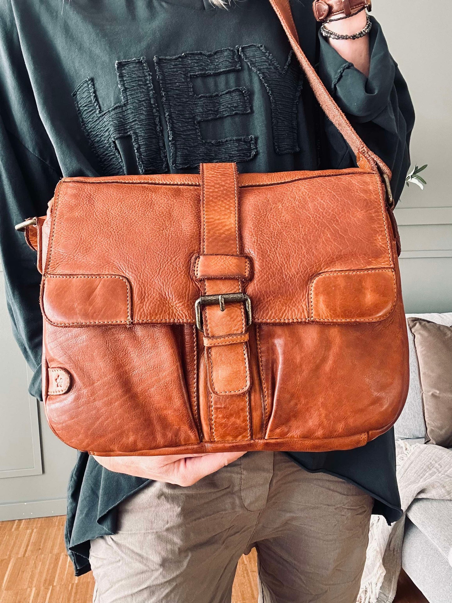 Arbetsväska - Rå konjak