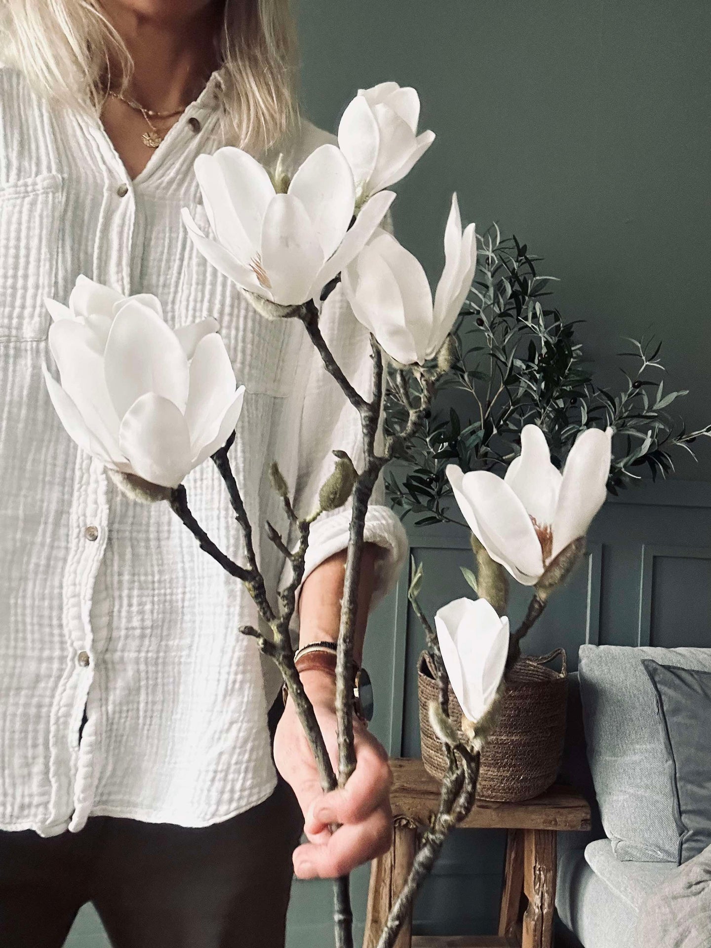 Blomma Magnolia - Vit 88 cm