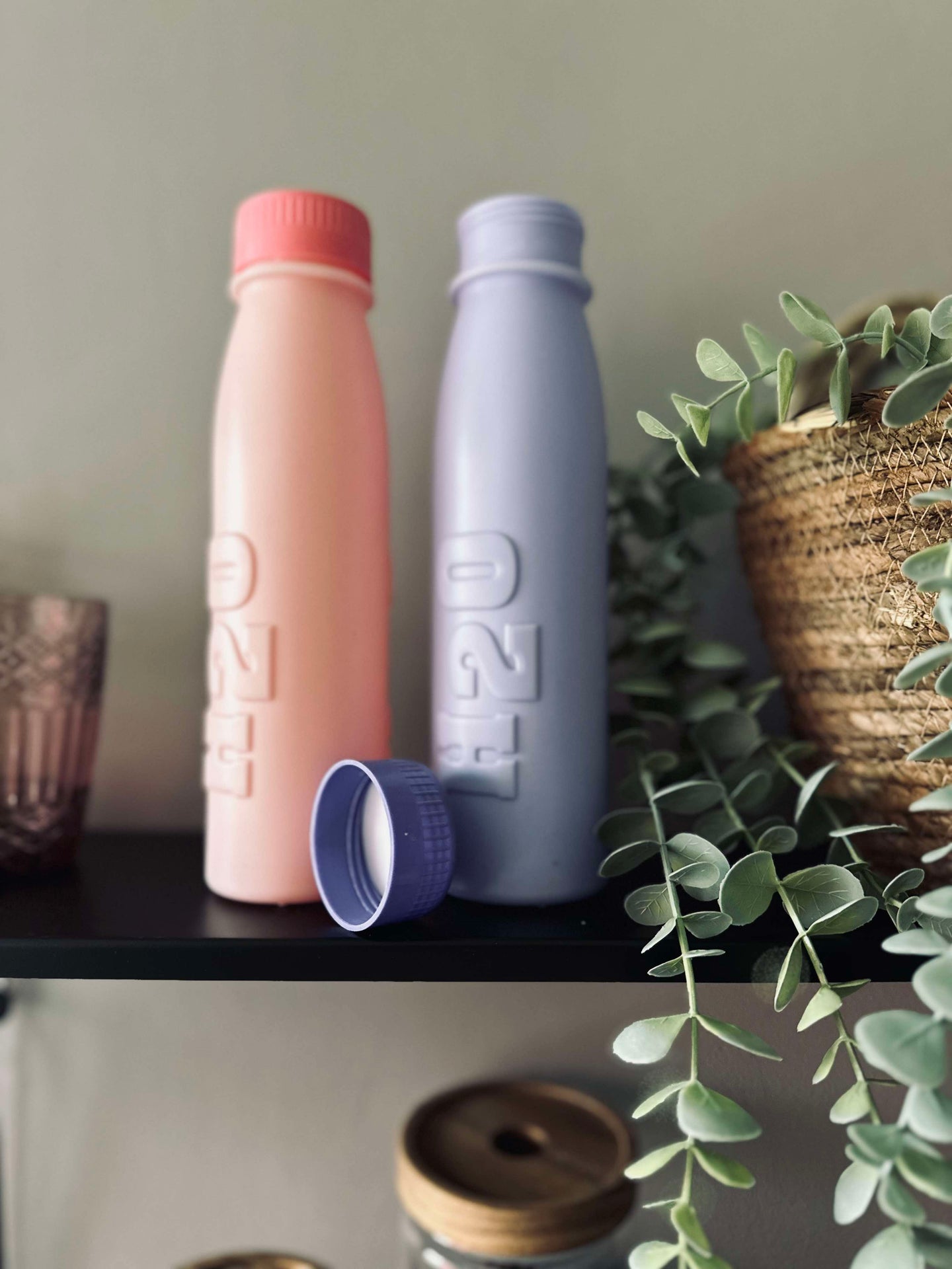 Vattenflaska H2O 500 ml - Rosa / Lila Mix