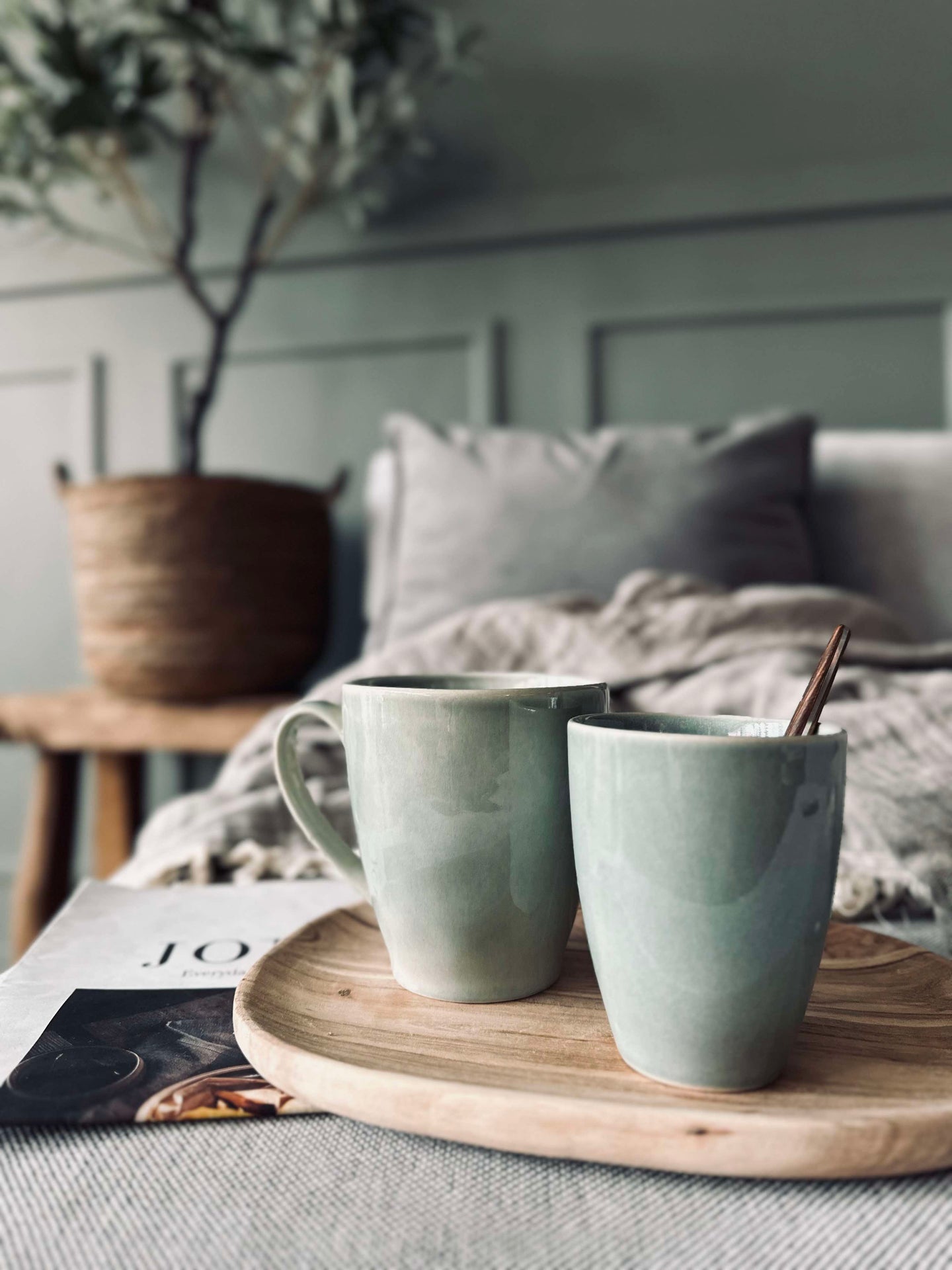 Mugg utan handtag stengods – Mint