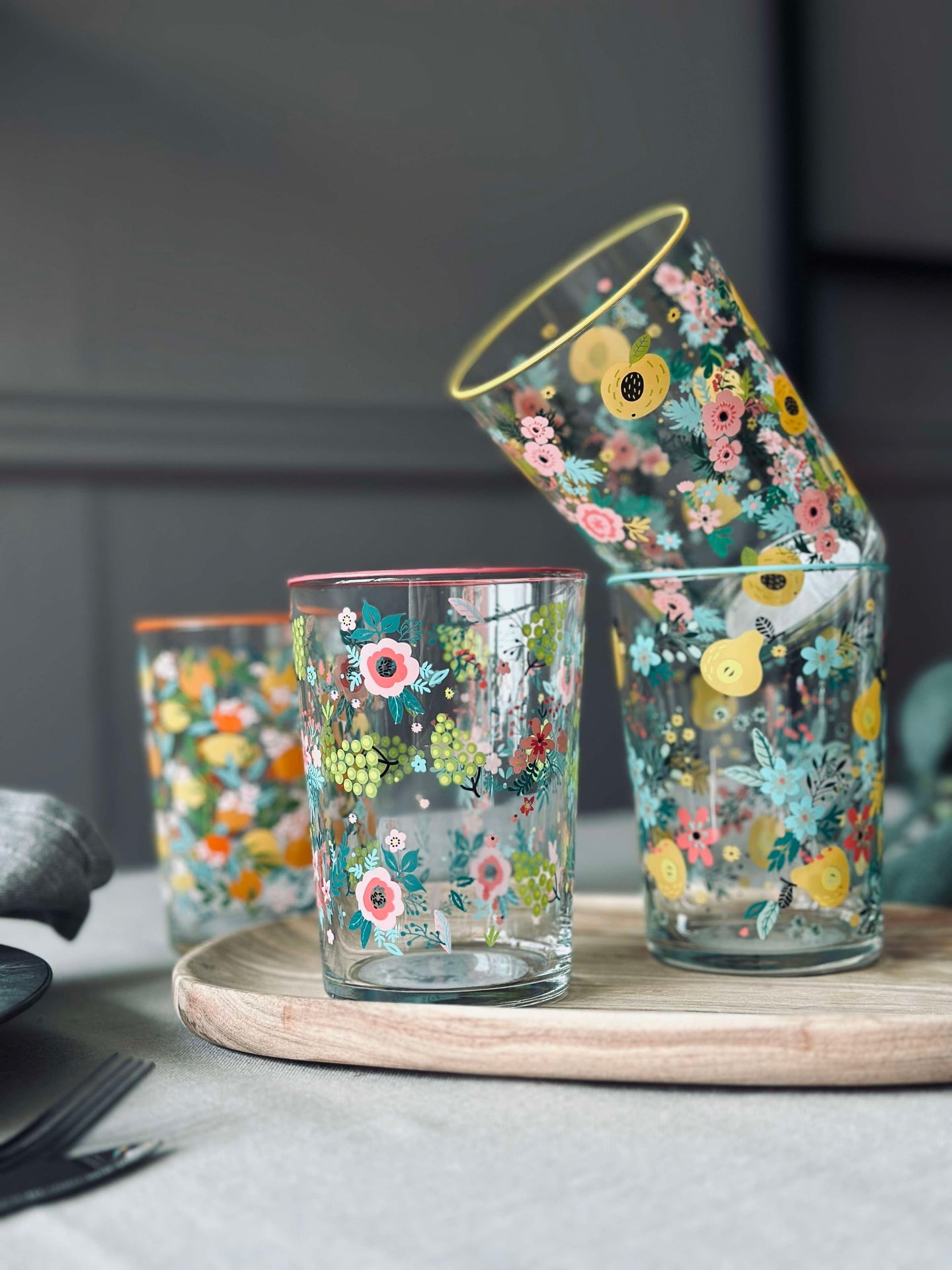 Dricksglas FLORA - Set med 4 glas