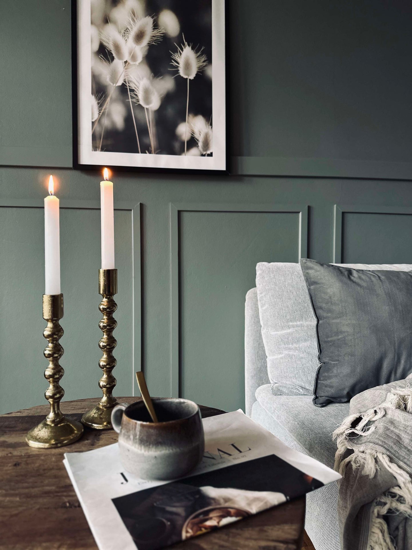 Ljusstake med kulor - H 23 cm