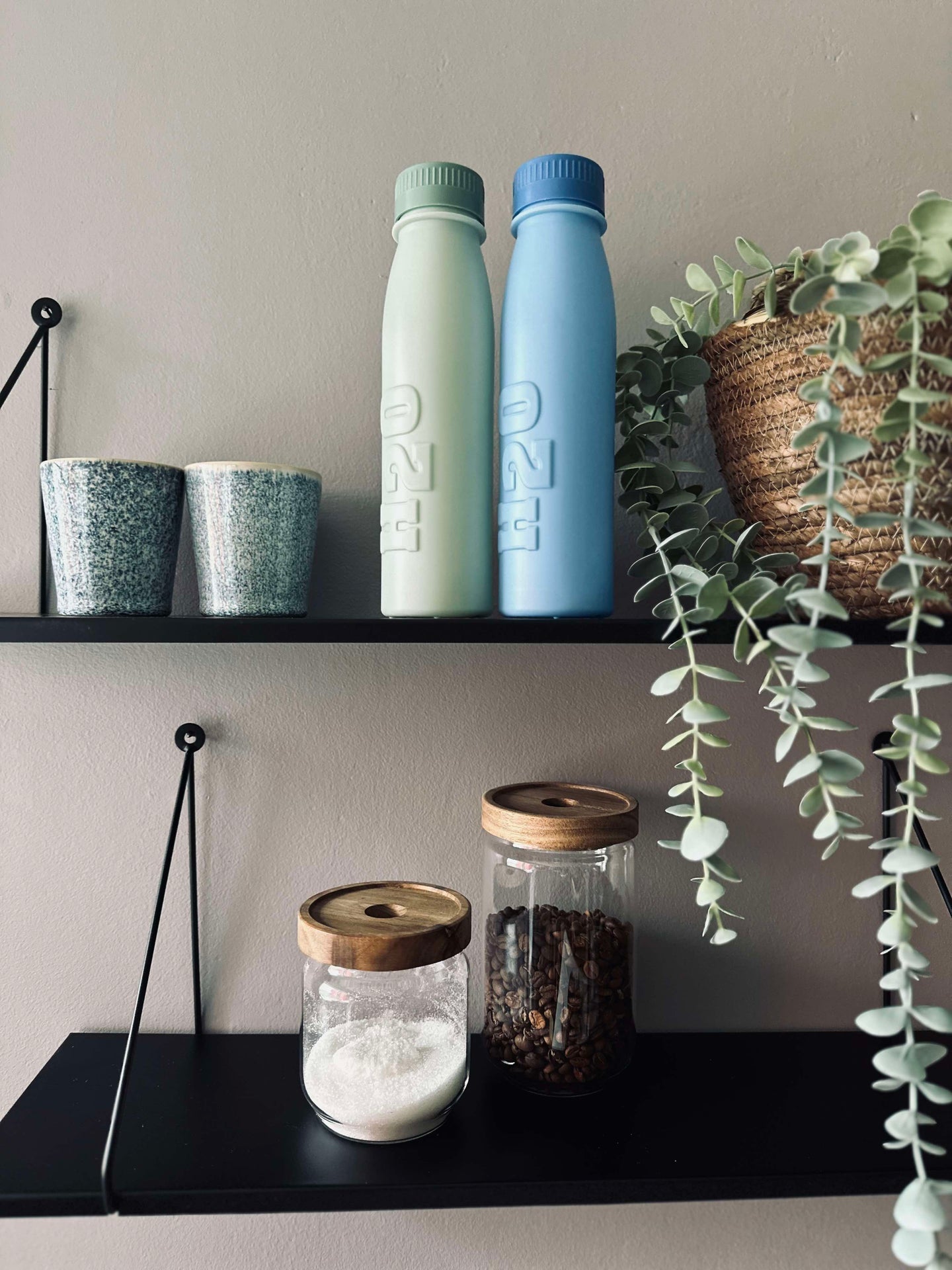 Vattenflaska H2O 500 ml - Grön / Blå Mix