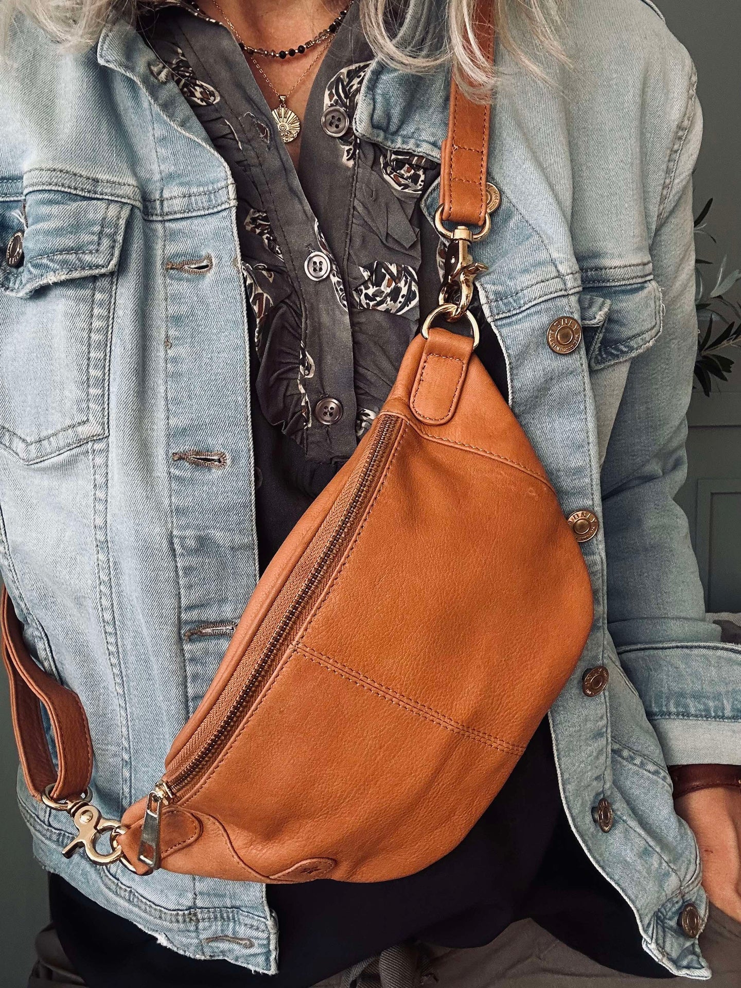 Bumbag Molly - Cognac / guld