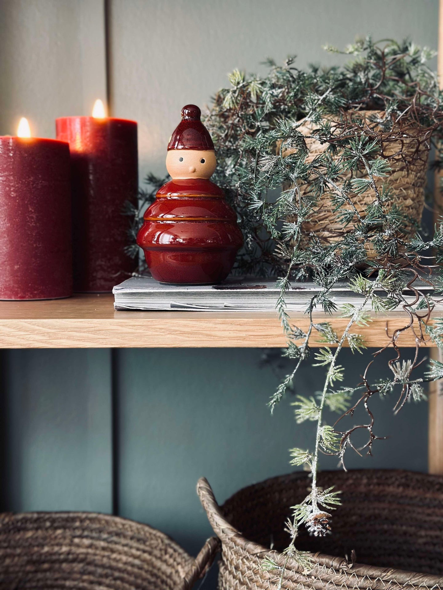 Jultomte keramik - Röd