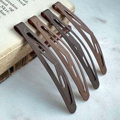 Hårklämmor Matt Brun - 4 st.