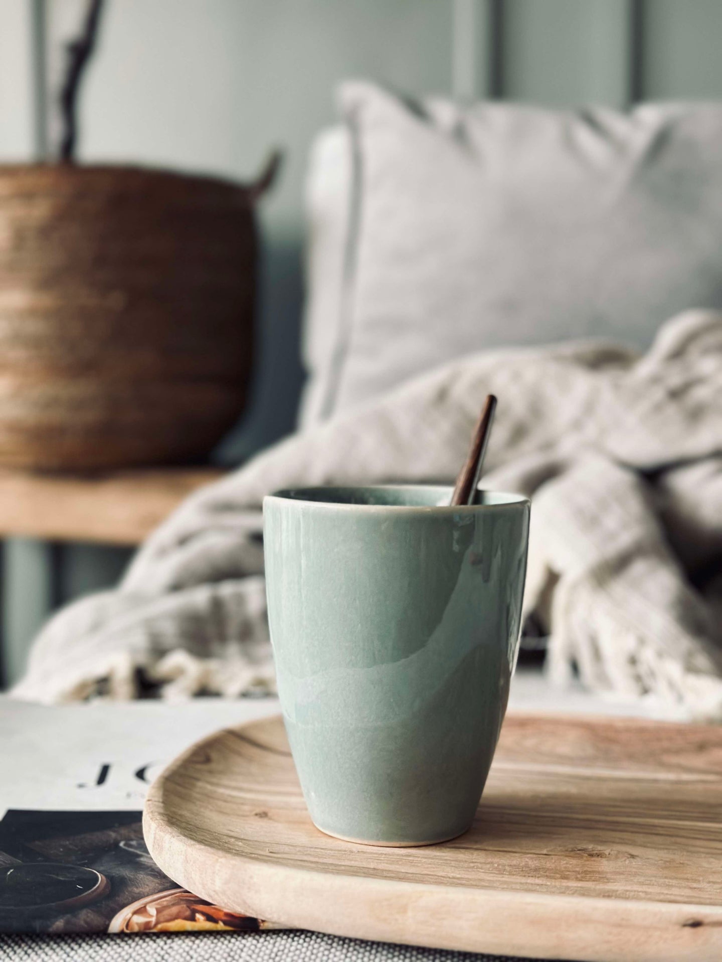 Mugg utan handtag stengods – Mint