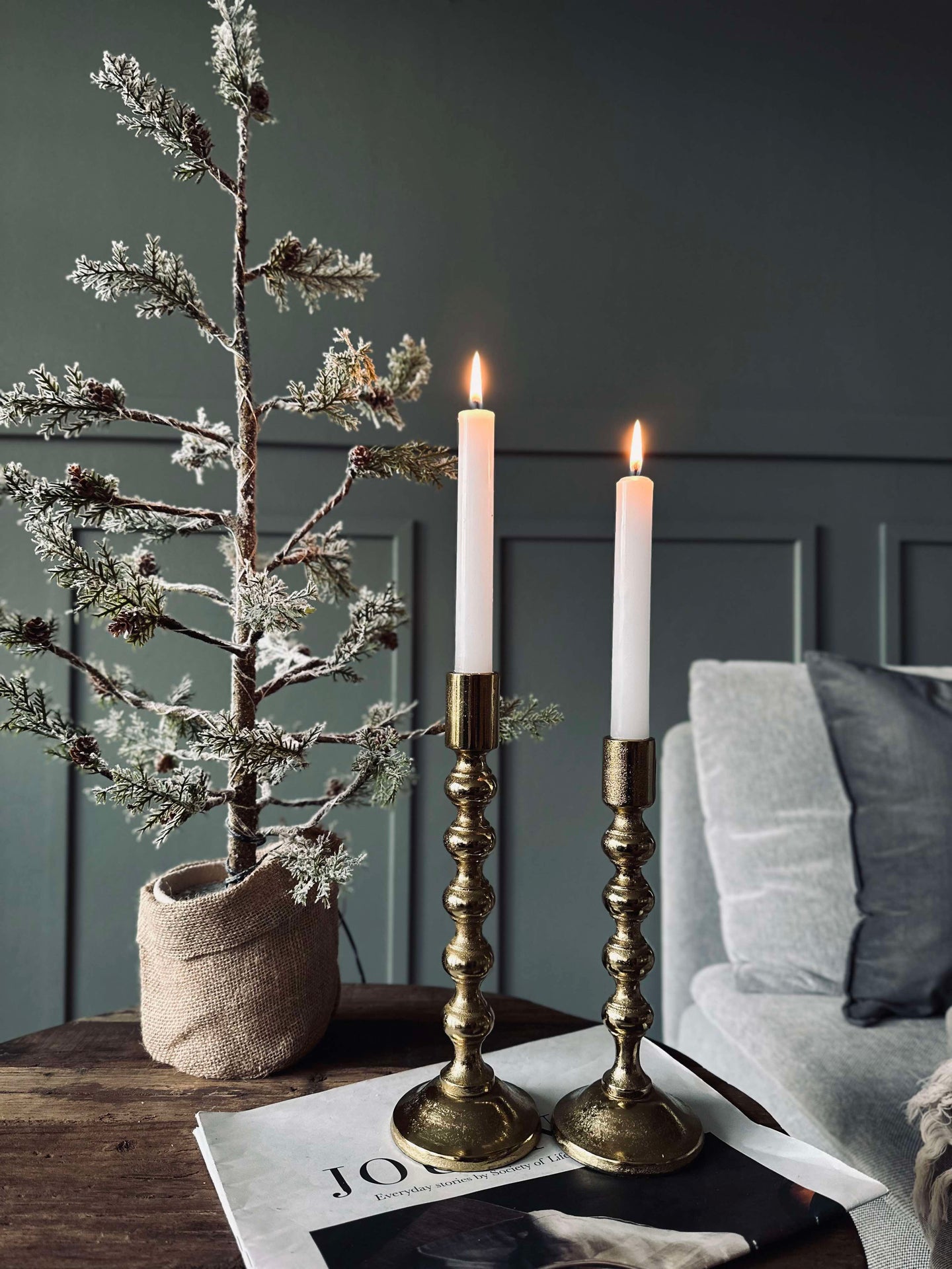 Ljusstake med kulor - H 23 cm