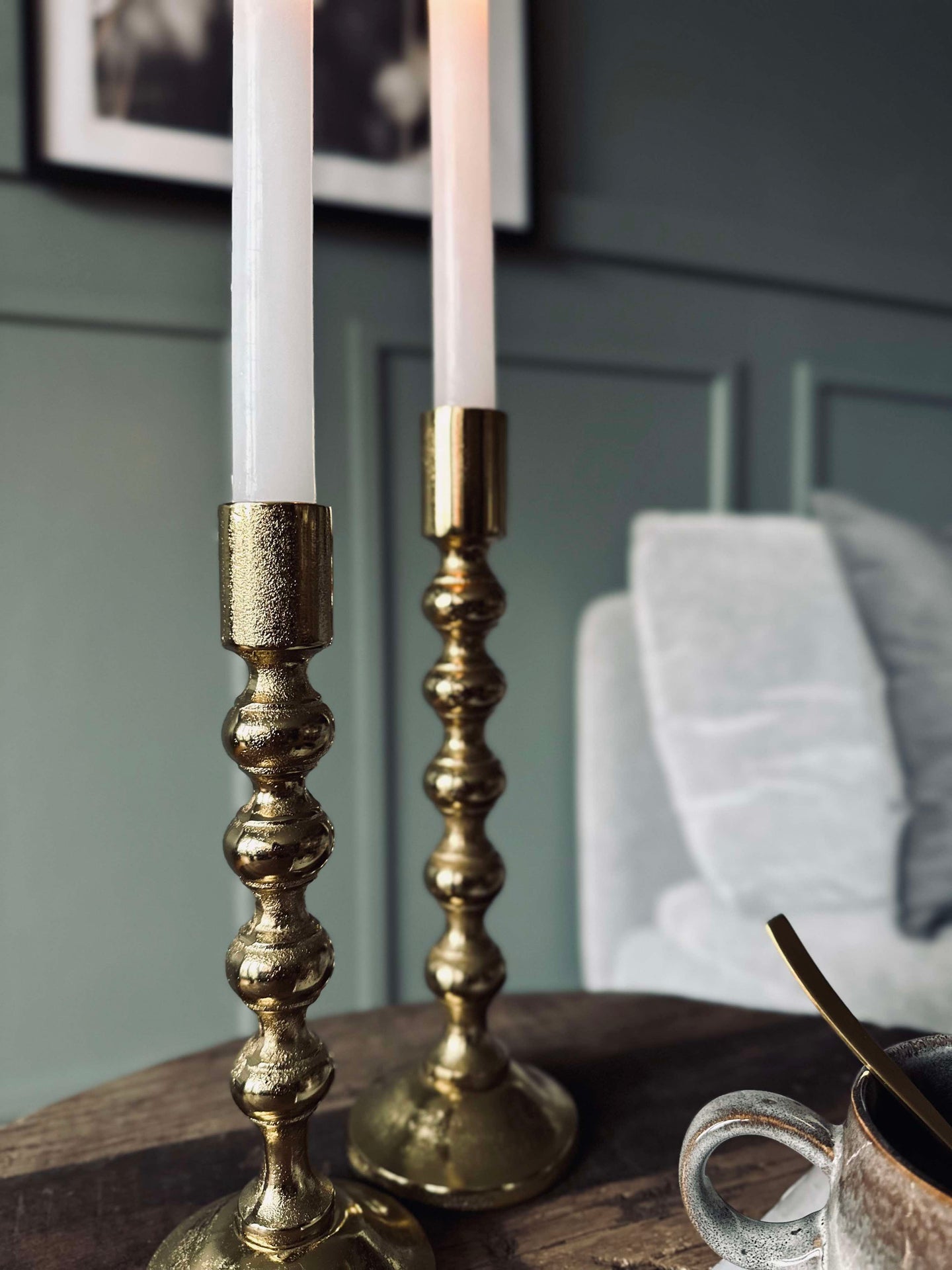 Ljusstake med kulor - H 23 cm