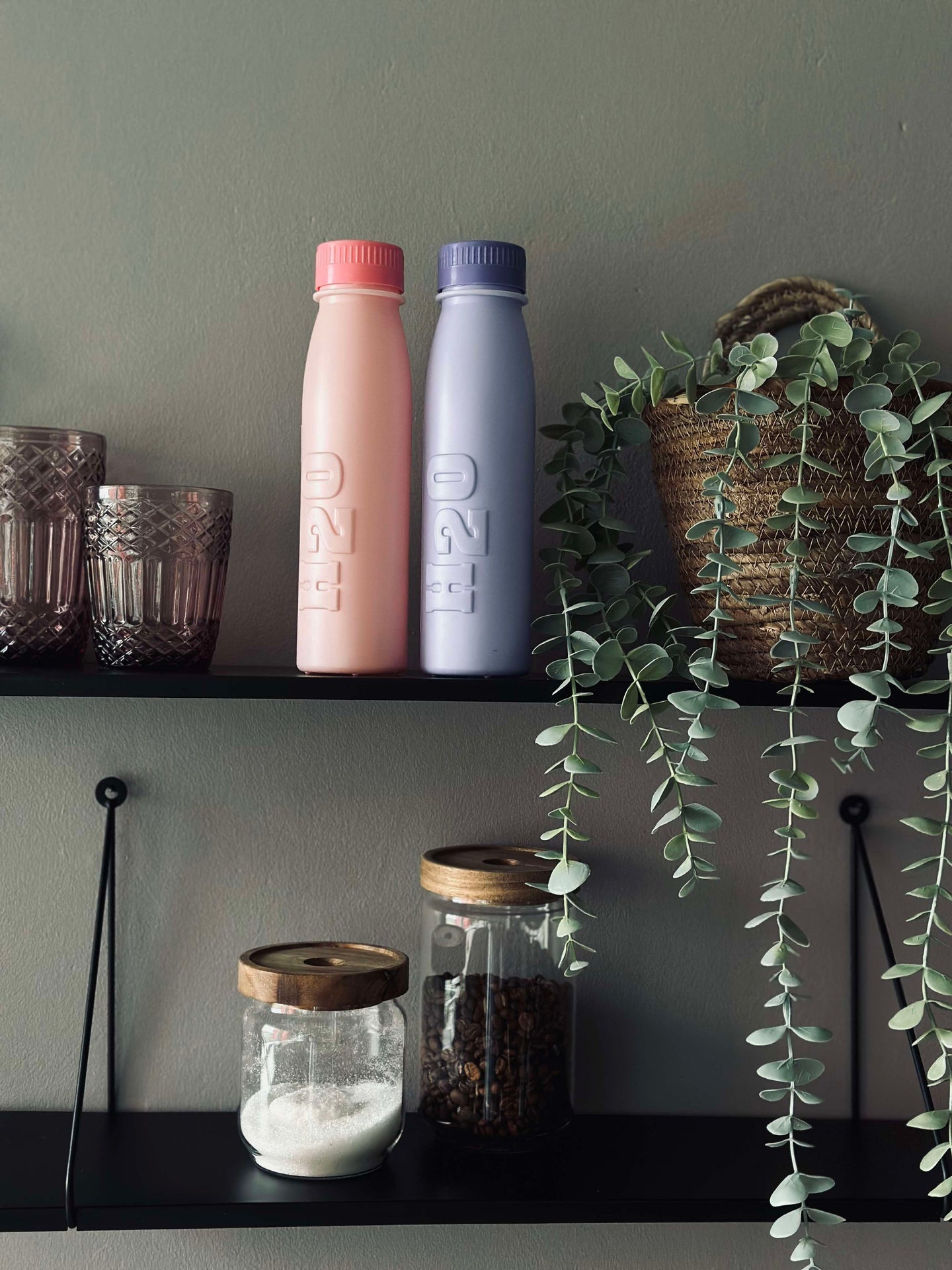 Vattenflaska H2O 500 ml - Rosa / Lila Mix