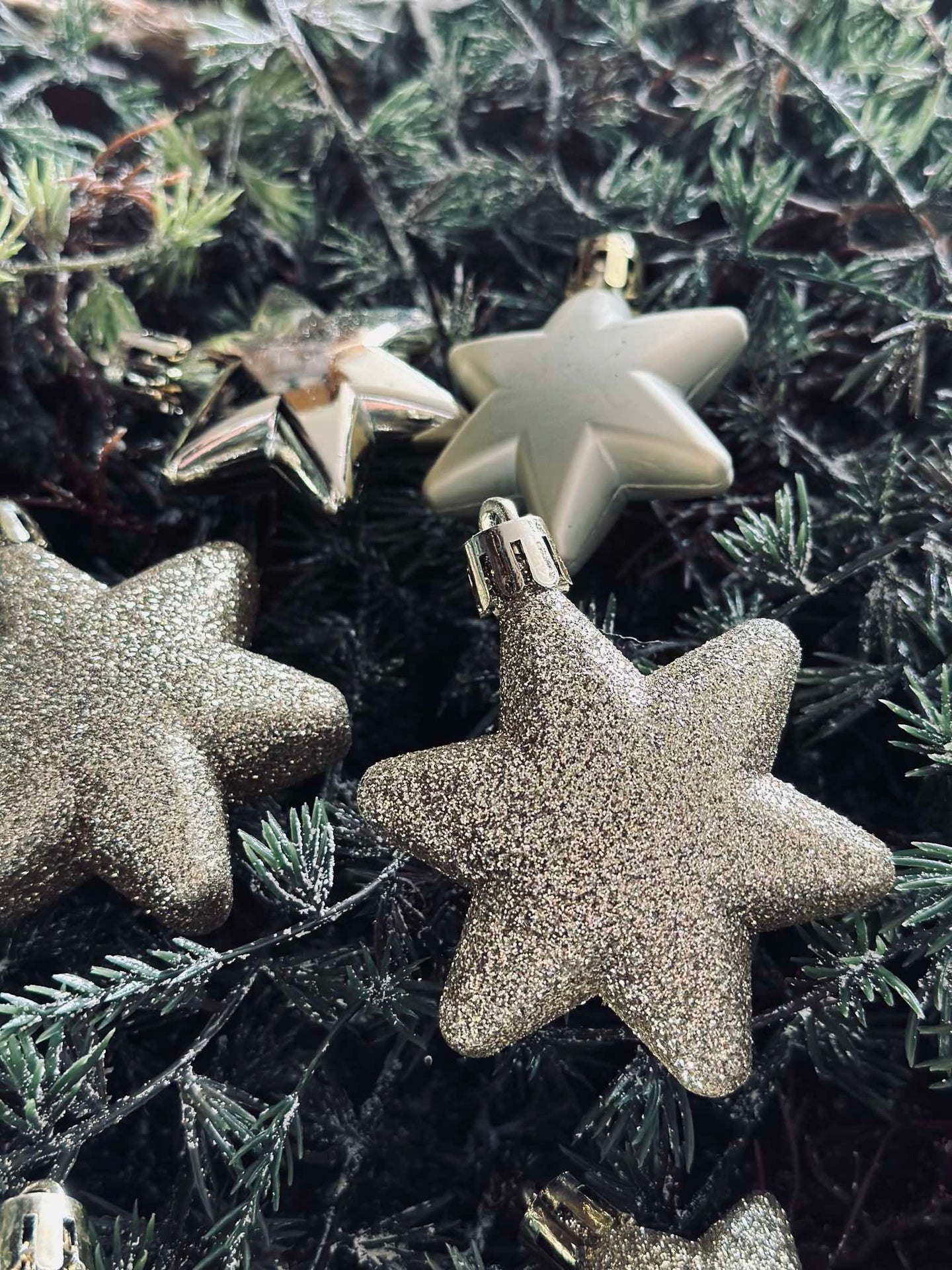 Julgranskulor med stjärnor - Set med 16 st