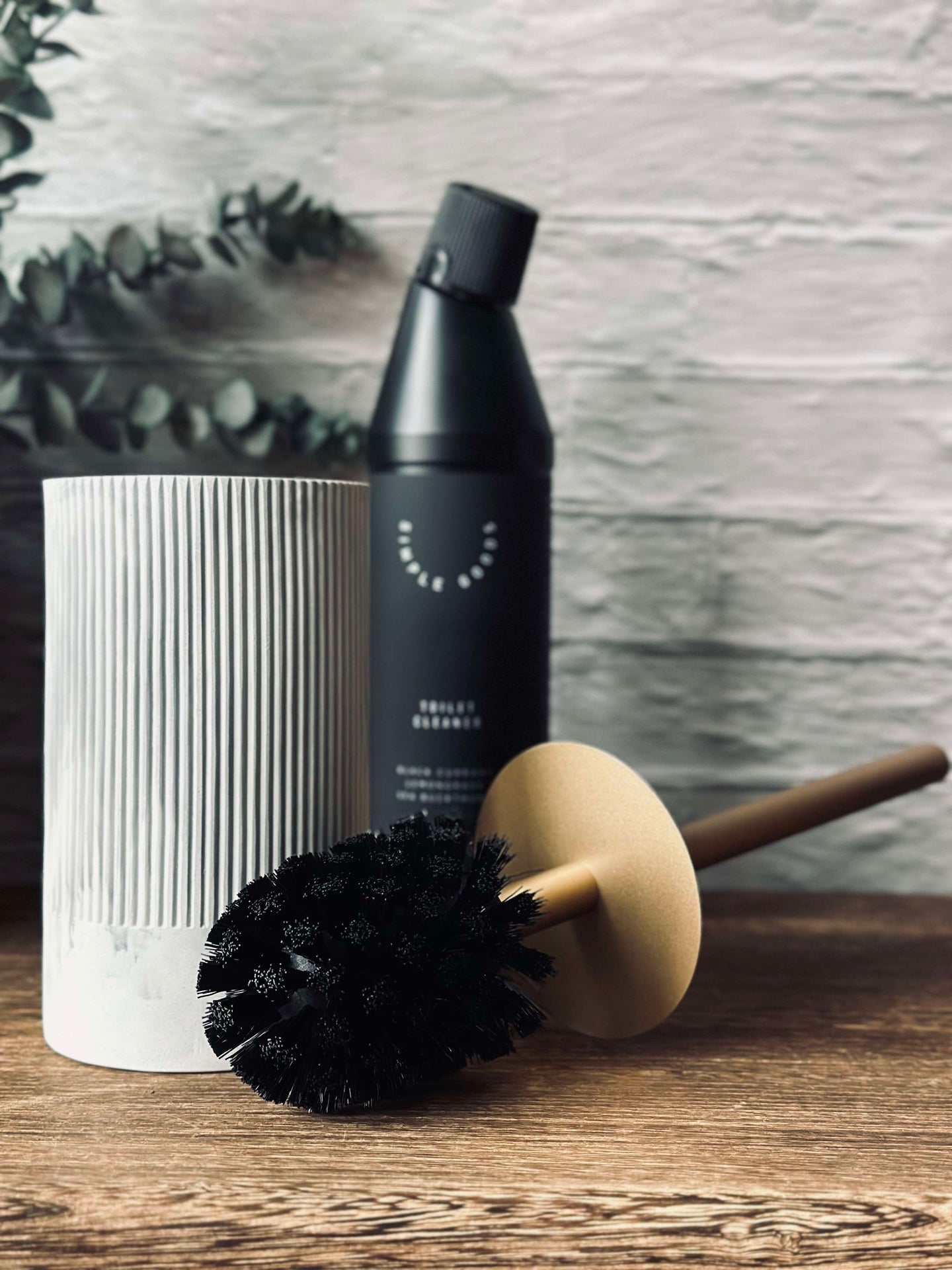 Toalettborste med marmoreffekt