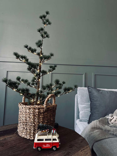 Cederträd med ljusslinga 65 cm - Utan snö